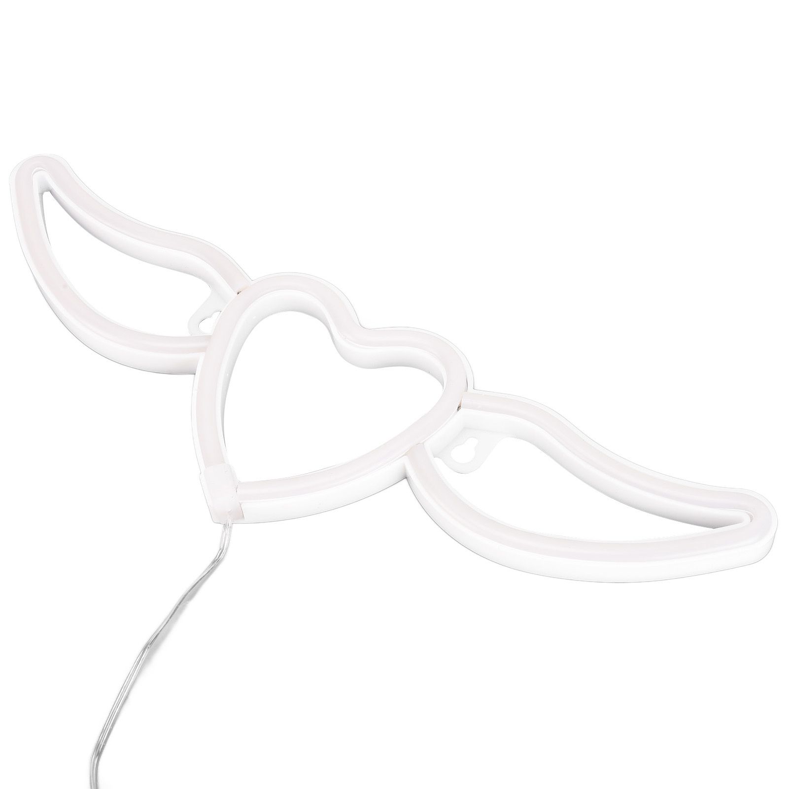 Heart Shaped Neon Light Safe Energy Saving Dual Power Heart Shaped Wings Neon Sign for Valentine's Day Wedding(Warm White Light Pink Light ) - Image 8