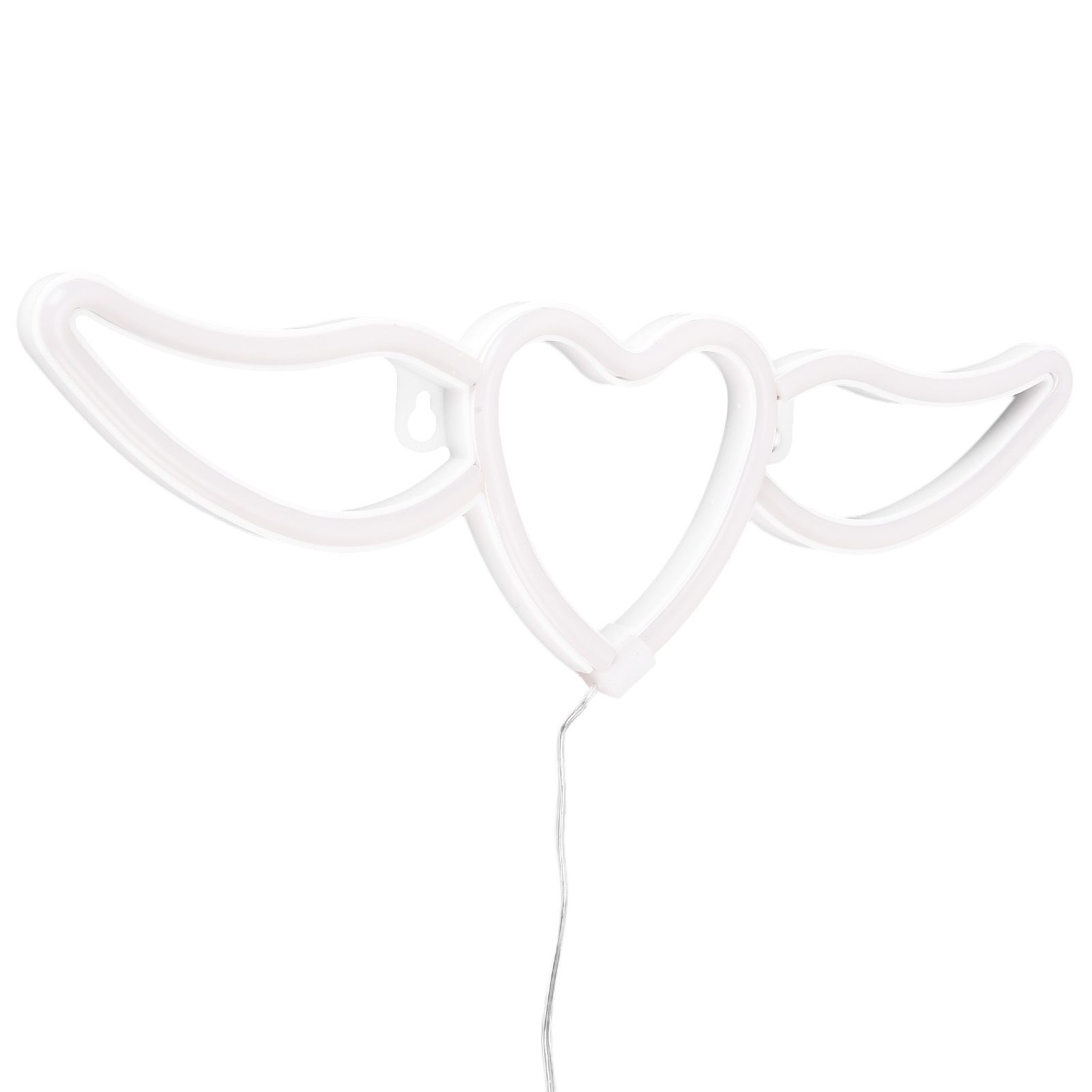 Heart Shaped Neon Light Safe Energy Saving Dual Power Heart Shaped Wings Neon Sign for Valentine's Day Wedding(Purple Light Warm White Light ) - Image 5