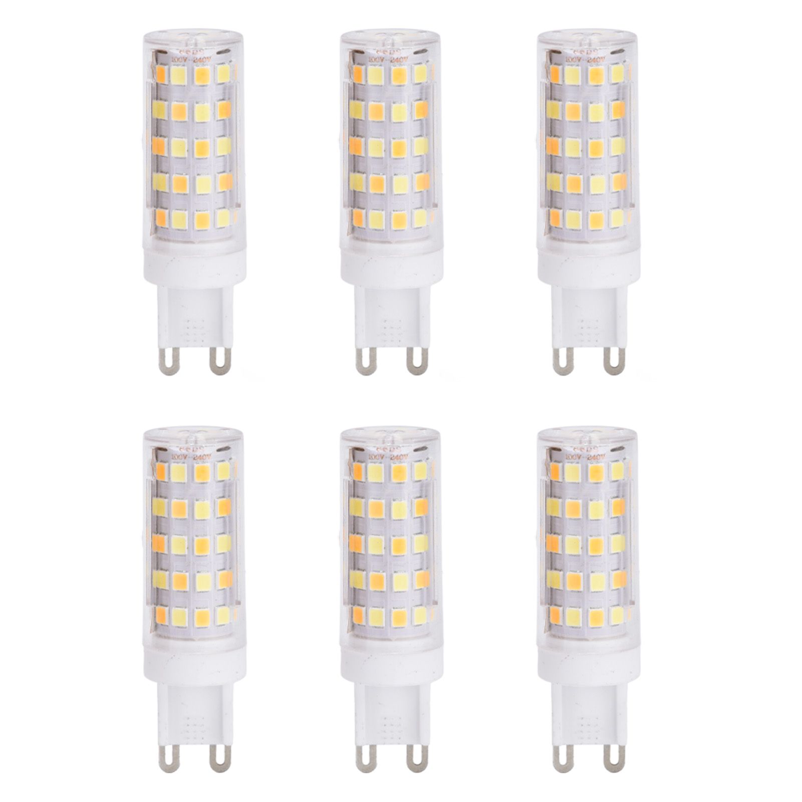 6PCS 66LED G9 Light Bulb 9W 85‑265V Small Ceiling Lamp Bulb 3 Light Color Wall Lamp Bulb for Home - Image 1