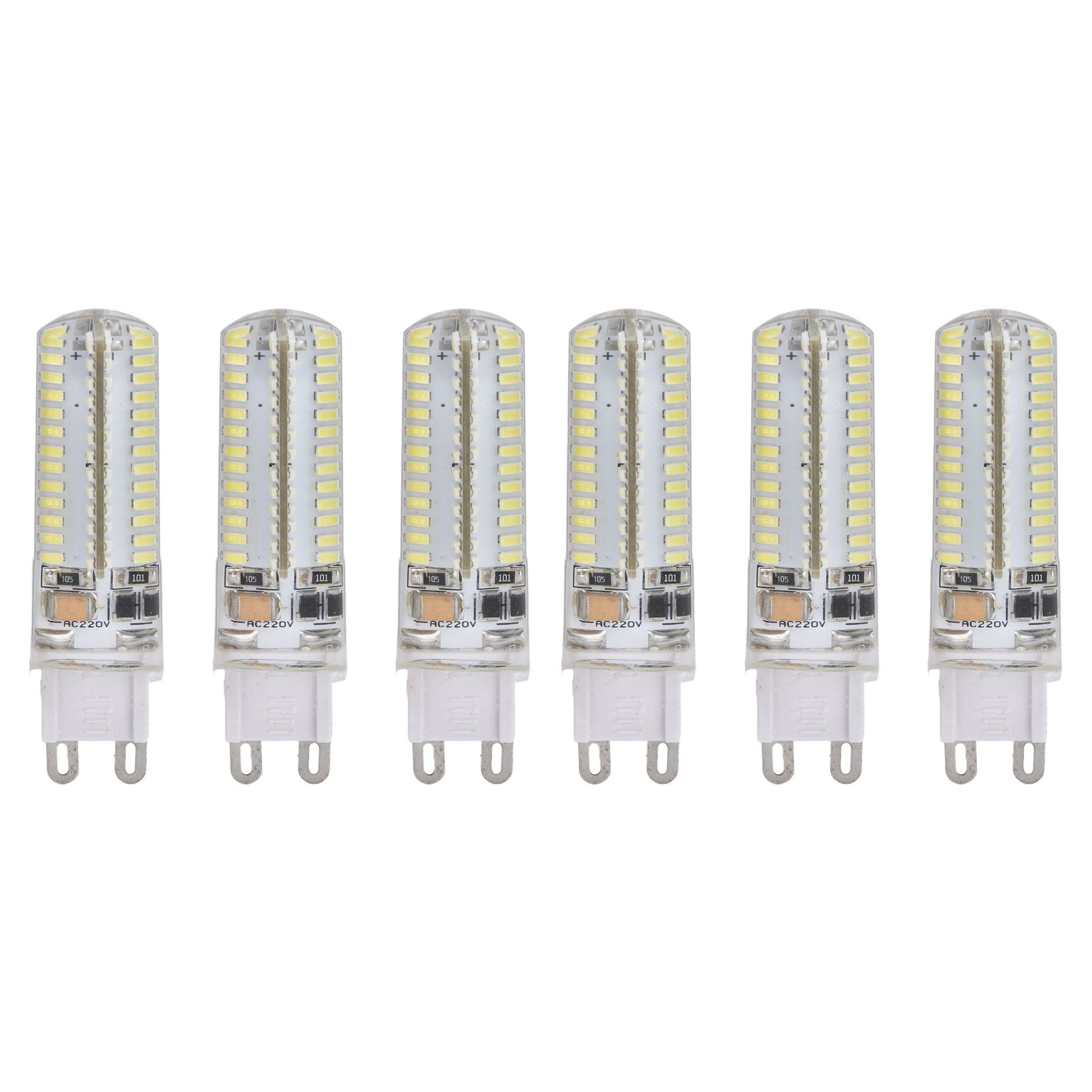 6Pcs G9 Silicone Bulbs 5W 104LED Light Bulb IP45 Waterproof for Home Chandelier Wall Lamp 220VWarm Light - Image 1