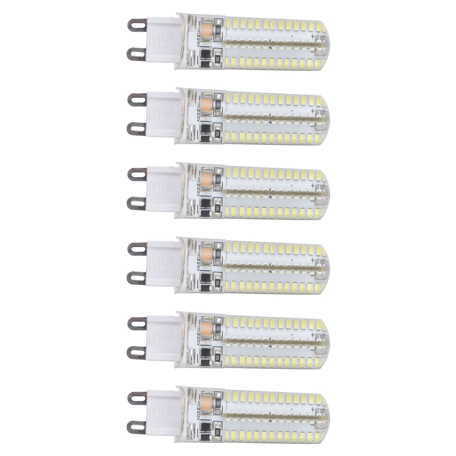 6Pcs G9 Silicone Bulbs 5W 104LED Light Bulb IP45 Waterproof for Home Chandelier Wall Lamp 220VWarm Light - Image 6