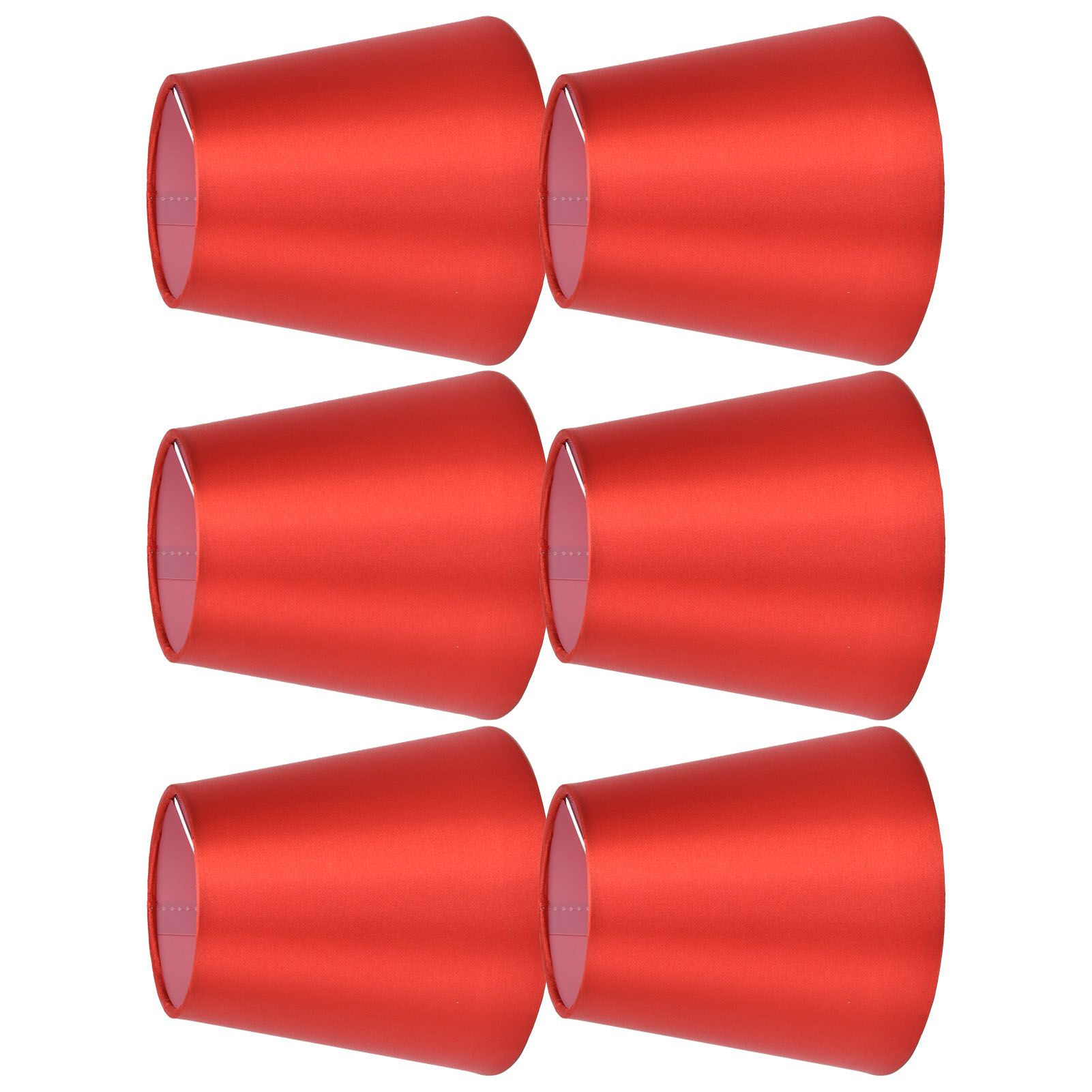 6PCS E14 Lamp Shade Fabric Lampshade Table Lamp Ceiling Lamp Shade for Bedroom Living RoomBright Red PX150 - Image 3