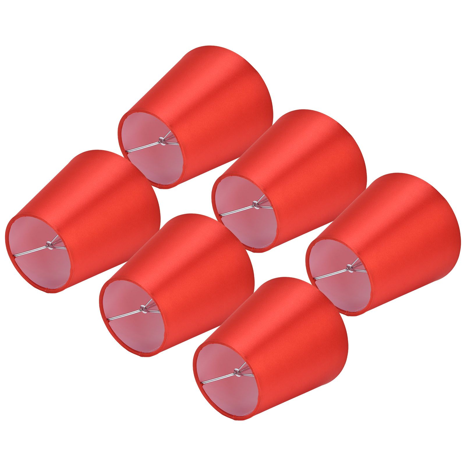 6PCS E14 Lamp Shade Fabric Lampshade Table Lamp Ceiling Lamp Shade for Bedroom Living RoomBright Red PX150 - Image 4