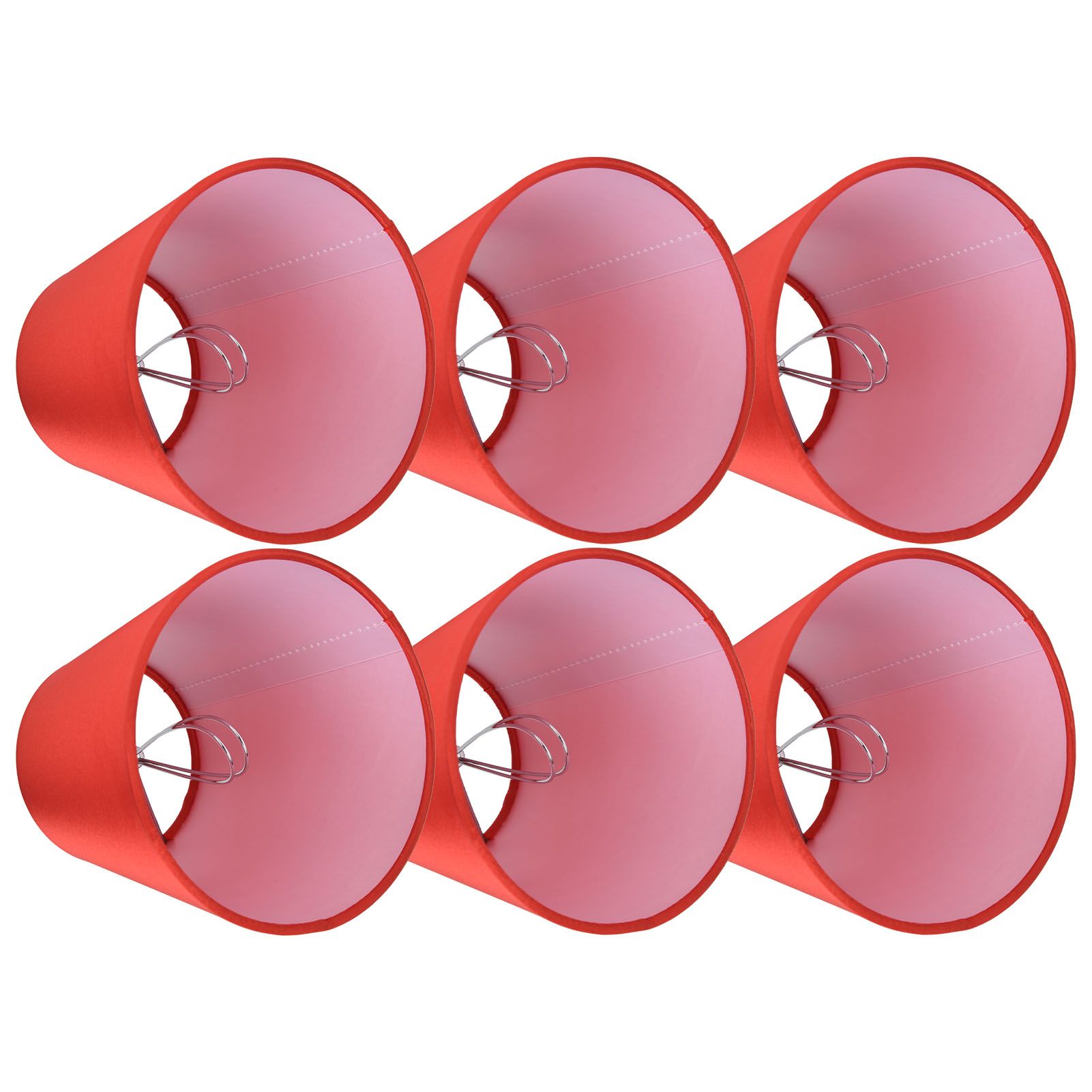 6PCS E14 Lamp Shade Fabric Lampshade Table Lamp Ceiling Lamp Shade for Bedroom Living RoomBright Red PX150 - Image 7