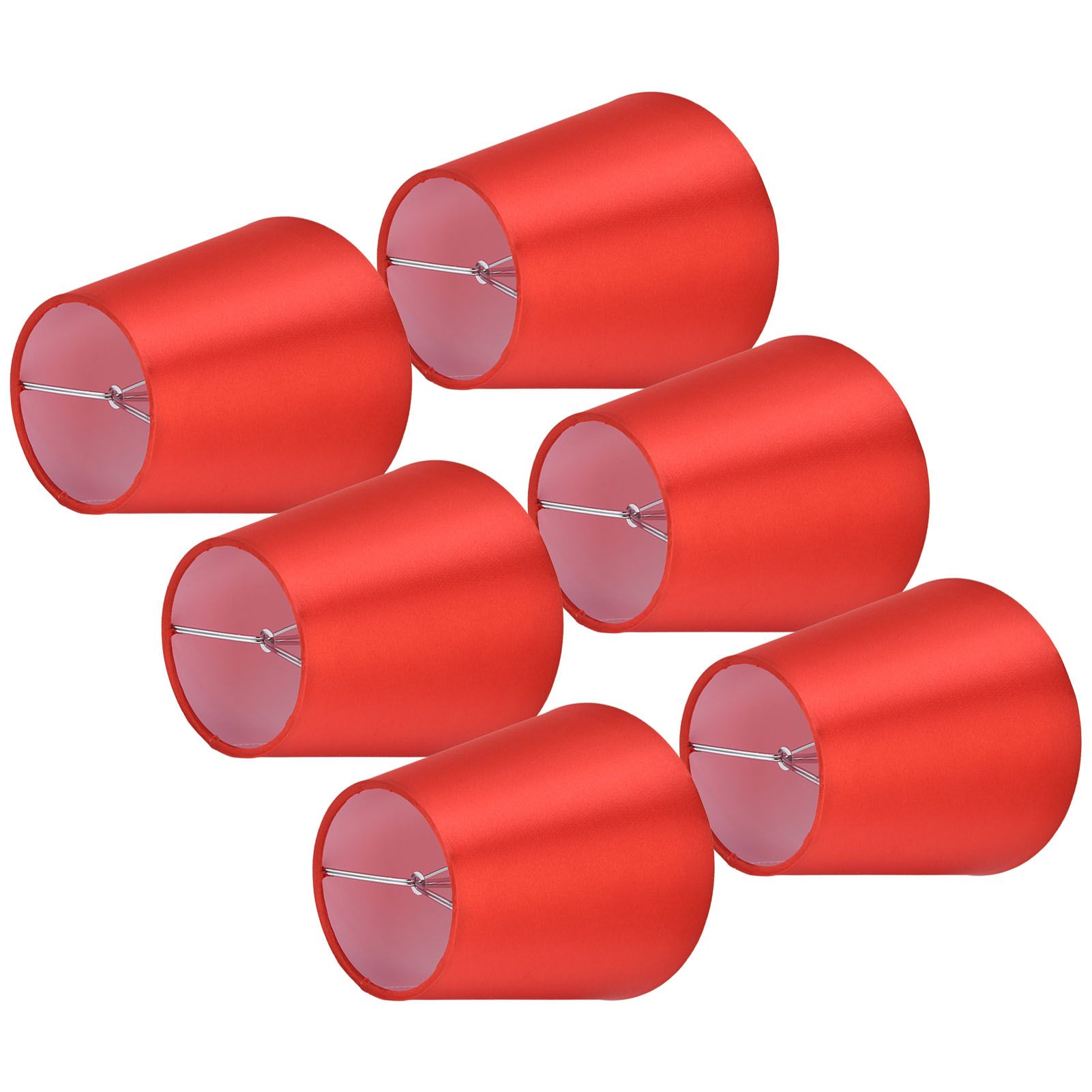 6PCS E14 Lamp Shade Fabric Lampshade Table Lamp Ceiling Lamp Shade for Bedroom Living RoomBright Red PX150 - Image 8