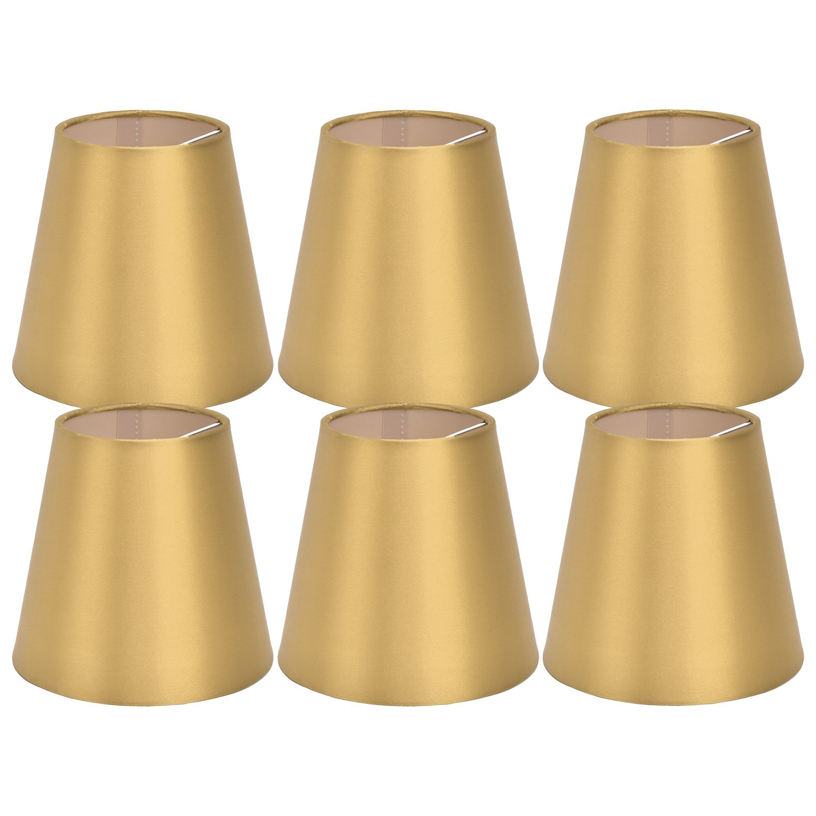 6PCS E14 Lamp Shade Fabric Lampshade Table Lamp Ceiling Lamp Shade for Bedroom Living RoomGold PX153 - Image 1