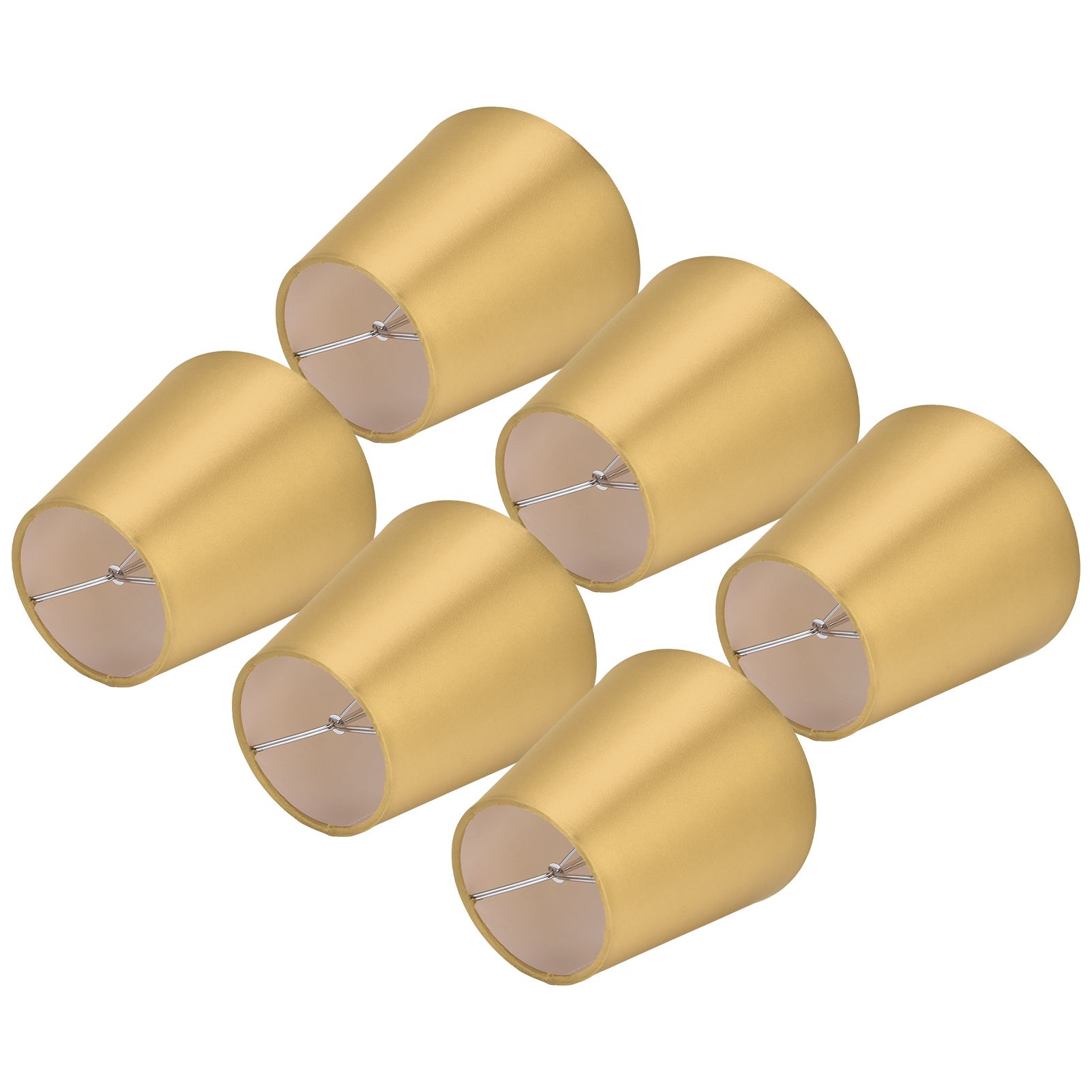 6PCS E14 Lamp Shade Fabric Lampshade Table Lamp Ceiling Lamp Shade for Bedroom Living RoomGold PX153 - Image 4