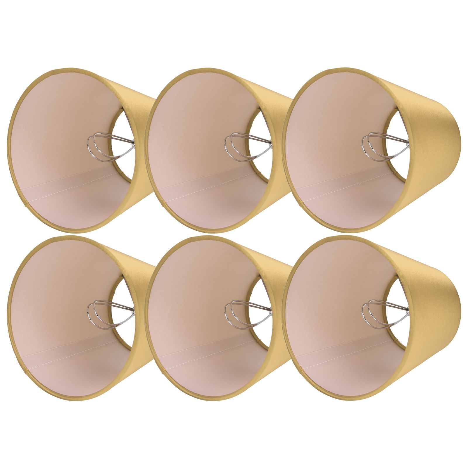 6PCS E14 Lamp Shade Fabric Lampshade Table Lamp Ceiling Lamp Shade for Bedroom Living RoomGold PX153 - Image 6