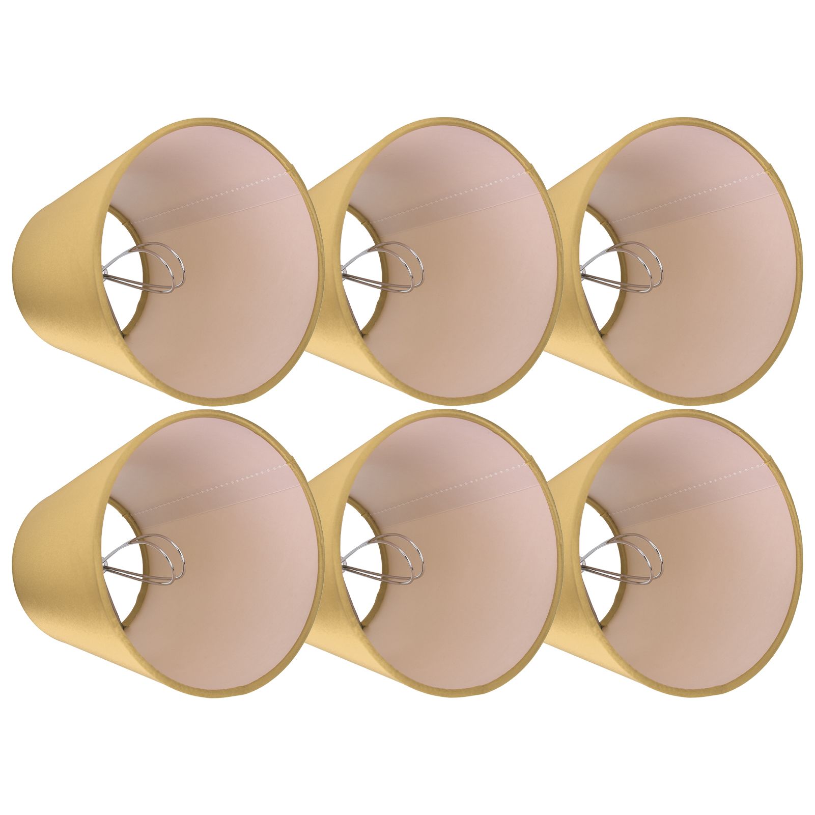 6PCS E14 Lamp Shade Fabric Lampshade Table Lamp Ceiling Lamp Shade for Bedroom Living RoomGold PX153 - Image 7