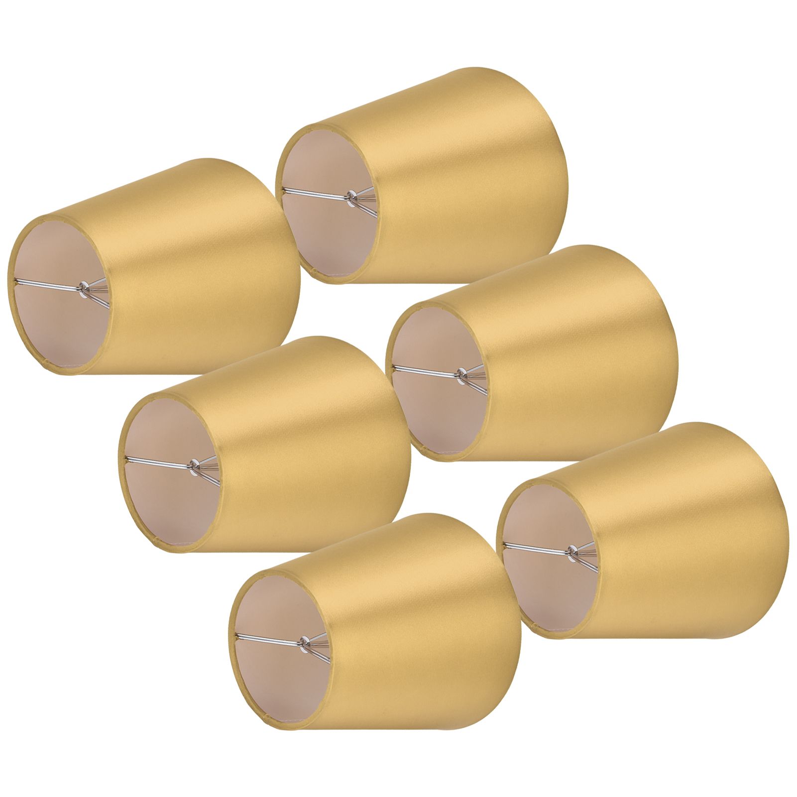 6PCS E14 Lamp Shade Fabric Lampshade Table Lamp Ceiling Lamp Shade for Bedroom Living RoomGold PX153 - Image 8