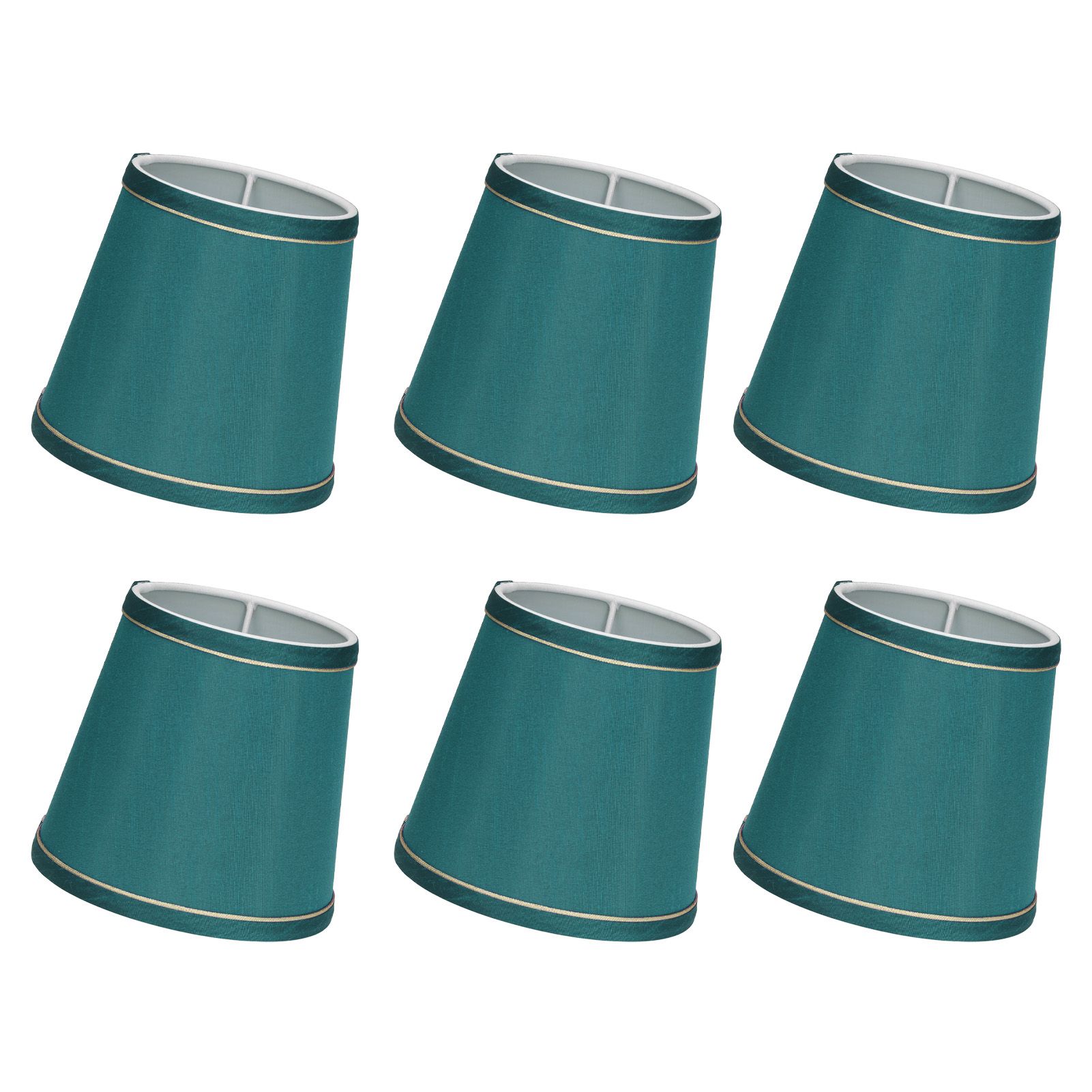 6PCS Fabric Lampshade Modern Simple Fabric Light Lampshade Phnom Penh Craftsmanship for E14 LampDark Green (PX198) - Image 3