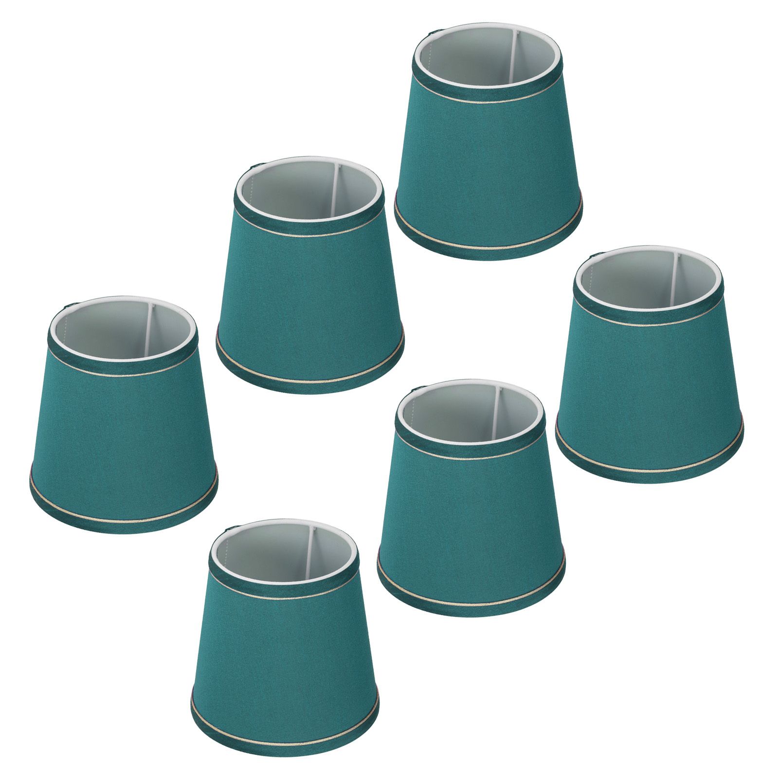 6PCS Fabric Lampshade Modern Simple Fabric Light Lampshade Phnom Penh Craftsmanship for E14 LampDark Green (PX198) - Image 4