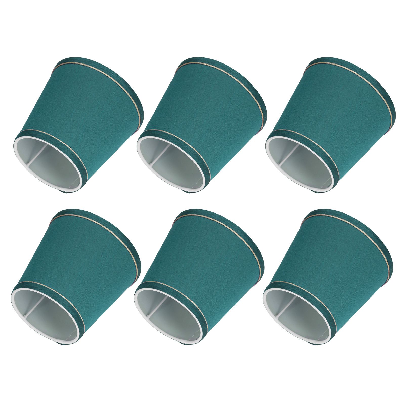 6PCS Fabric Lampshade Modern Simple Fabric Light Lampshade Phnom Penh Craftsmanship for E14 LampDark Green (PX198) - Image 5
