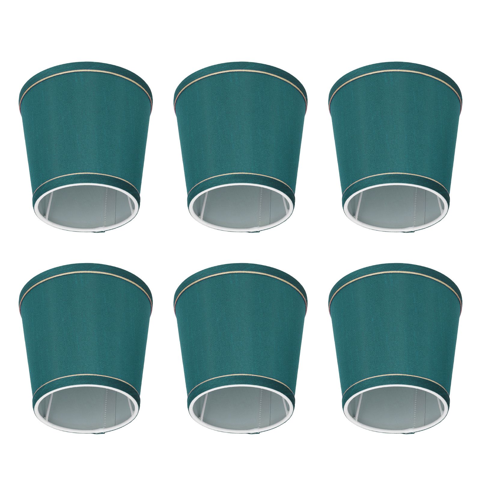 6PCS Fabric Lampshade Modern Simple Fabric Light Lampshade Phnom Penh Craftsmanship for E14 LampDark Green (PX198) - Image 6