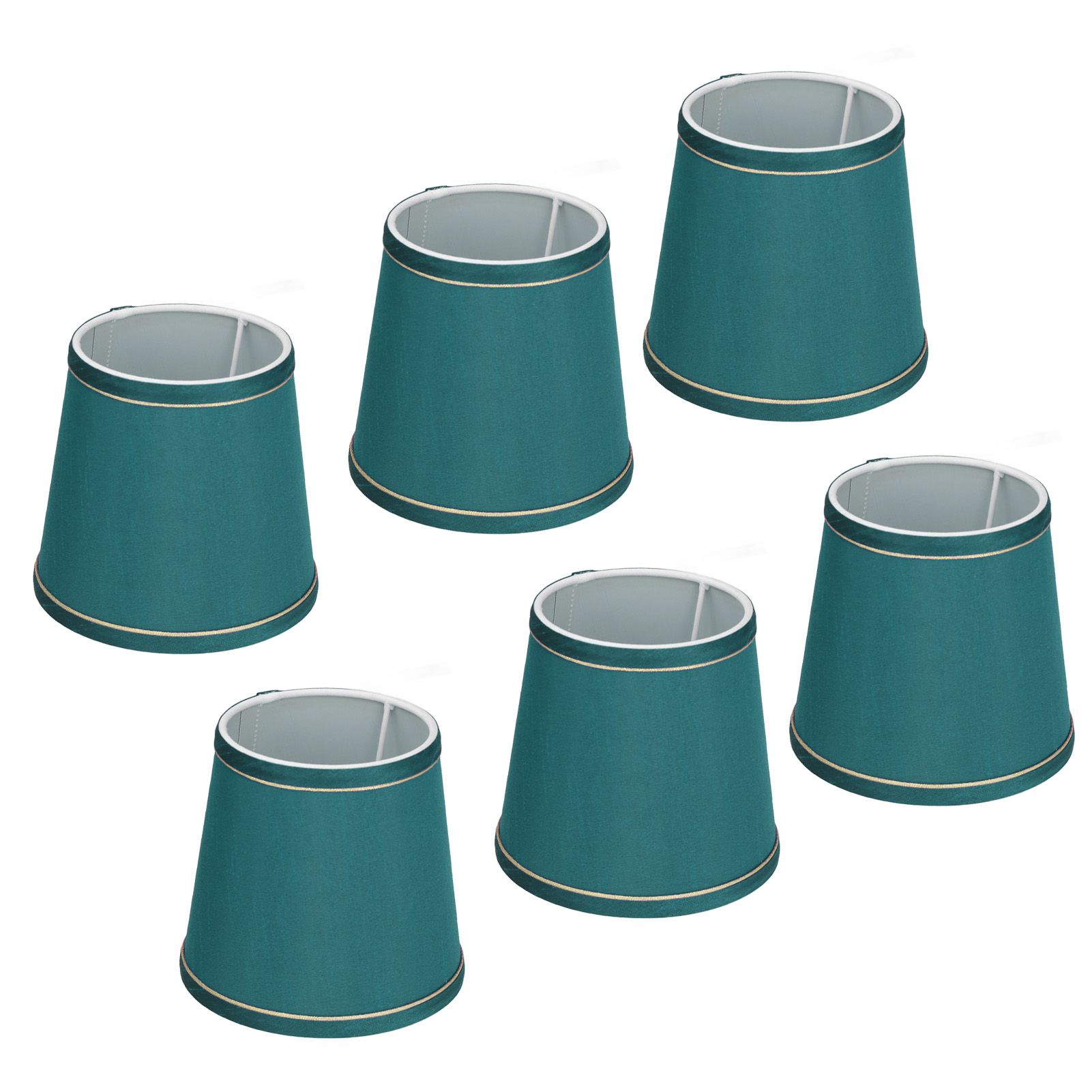 6PCS Fabric Lampshade Modern Simple Fabric Light Lampshade Phnom Penh Craftsmanship for E14 LampDark Green (PX198) - Image 8