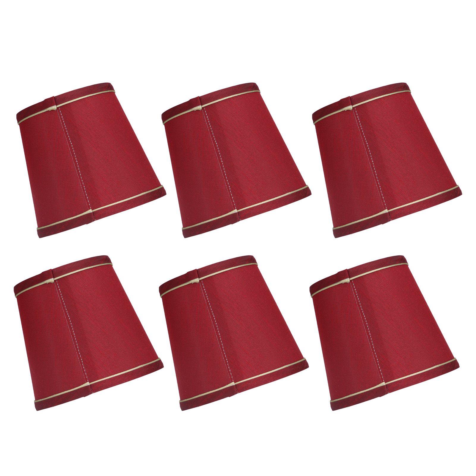 6PCS Fabric Lampshade Modern Simple Fabric Light Lampshade Phnom Penh Craftsmanship for E14 LampWine Red (PX43) - Image 2