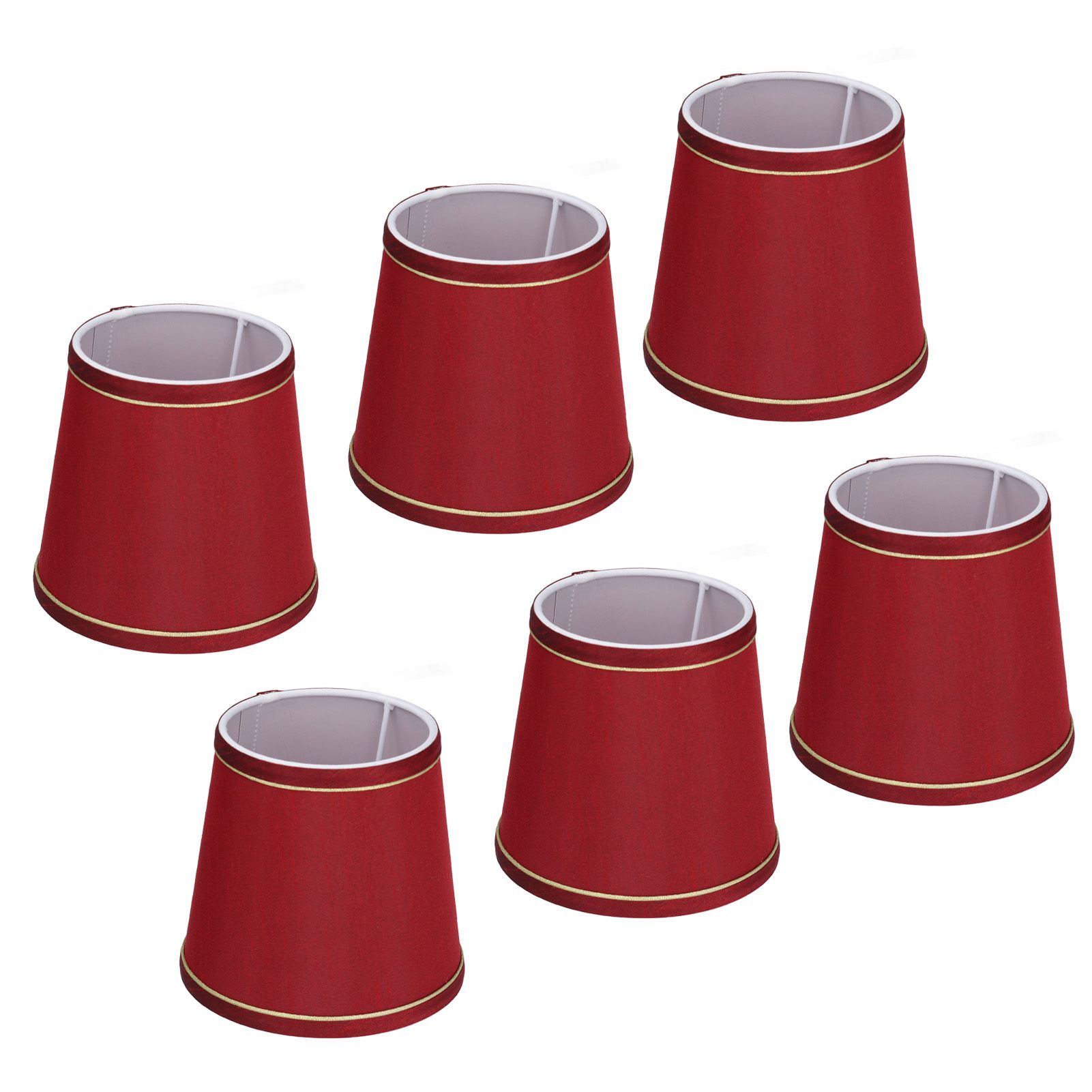 6PCS Fabric Lampshade Modern Simple Fabric Light Lampshade Phnom Penh Craftsmanship for E14 LampWine Red (PX43) - Image 3