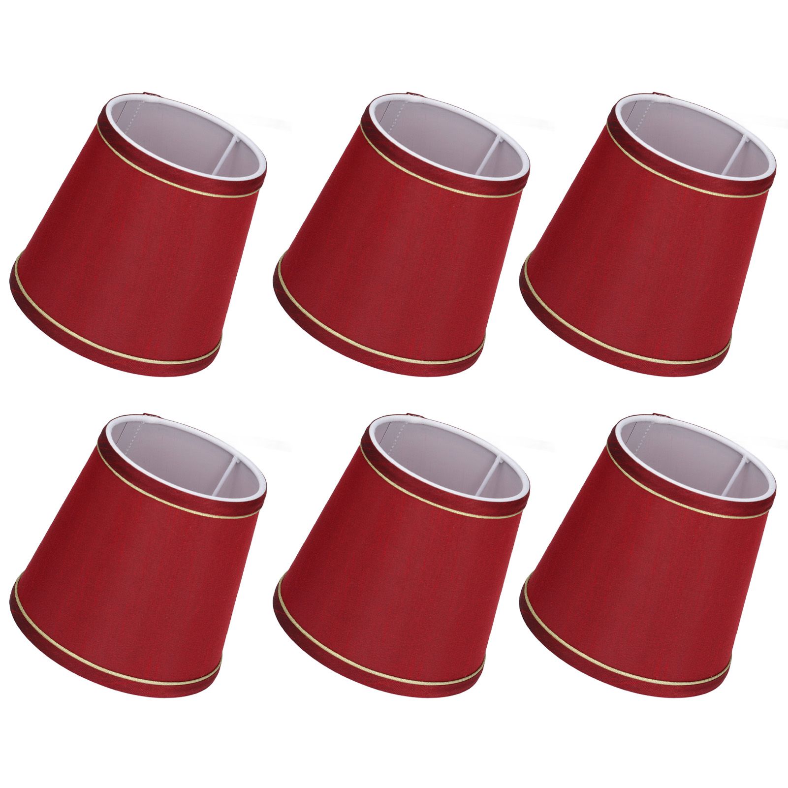 6PCS Fabric Lampshade Modern Simple Fabric Light Lampshade Phnom Penh Craftsmanship for E14 LampWine Red (PX43) - Image 4