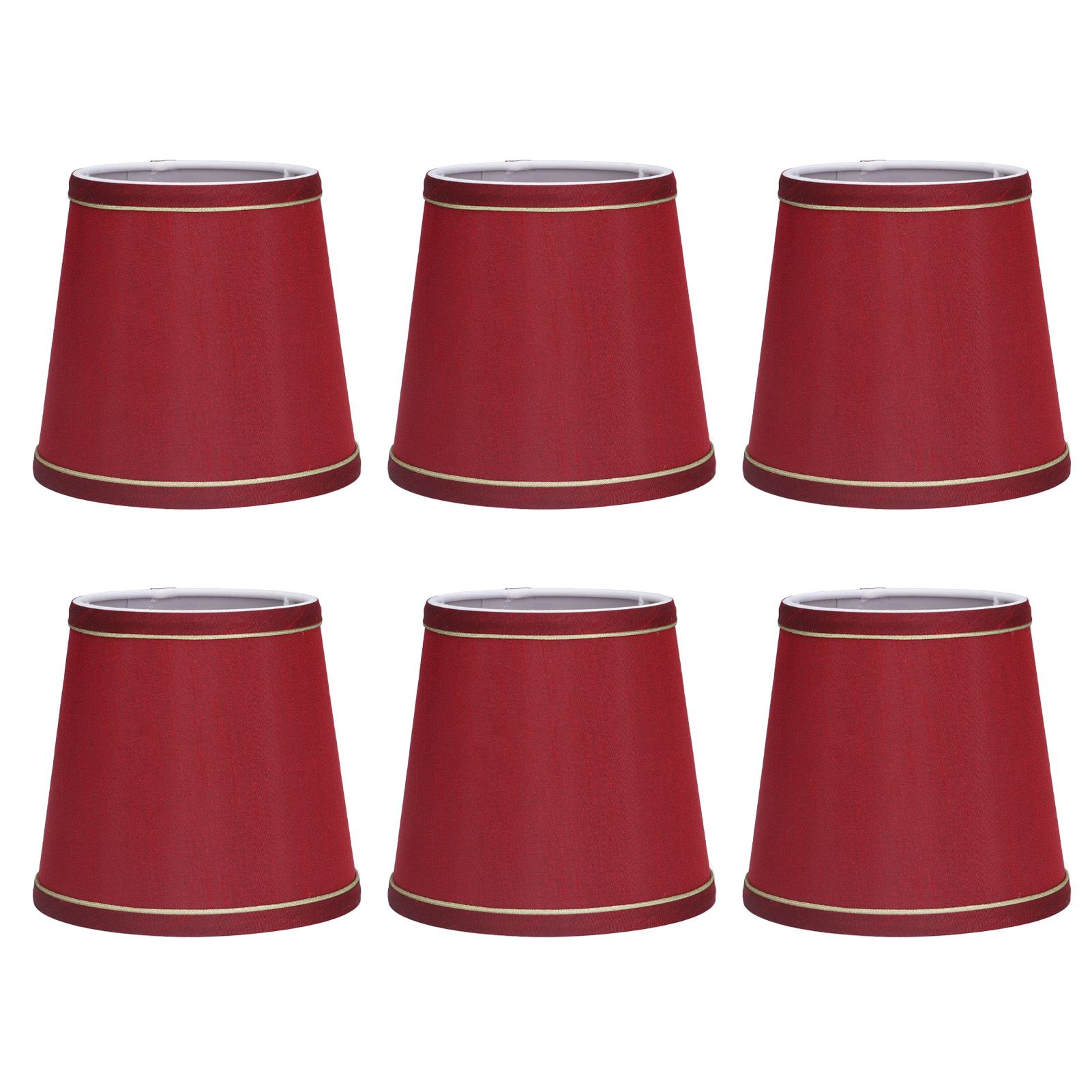 6PCS Fabric Lampshade Modern Simple Fabric Light Lampshade Phnom Penh Craftsmanship for E14 LampWine Red (PX43) - Image 5