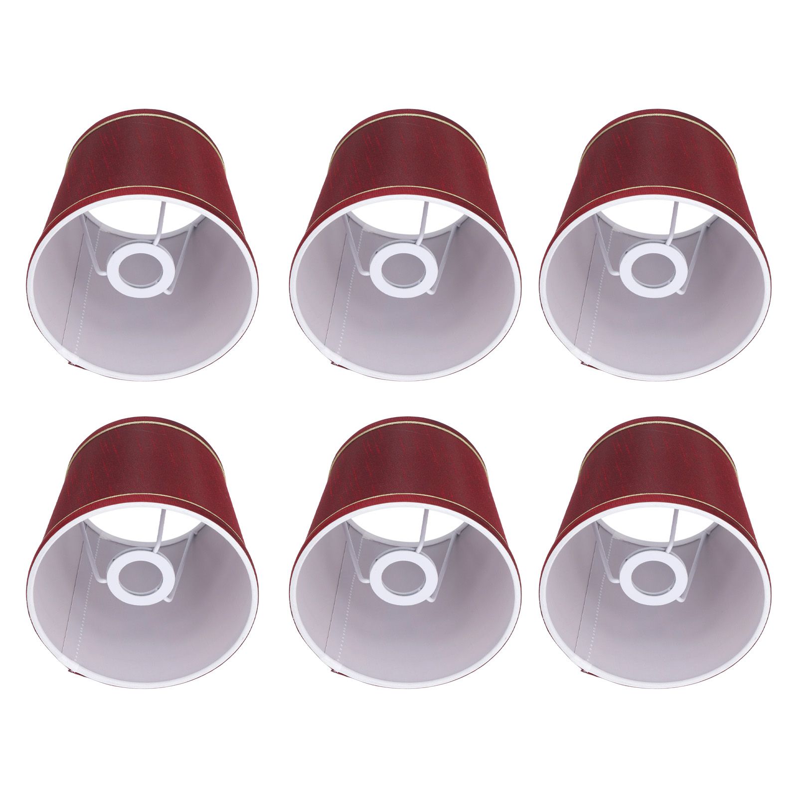 6PCS Fabric Lampshade Modern Simple Fabric Light Lampshade Phnom Penh Craftsmanship for E14 LampWine Red (PX43) - Image 6