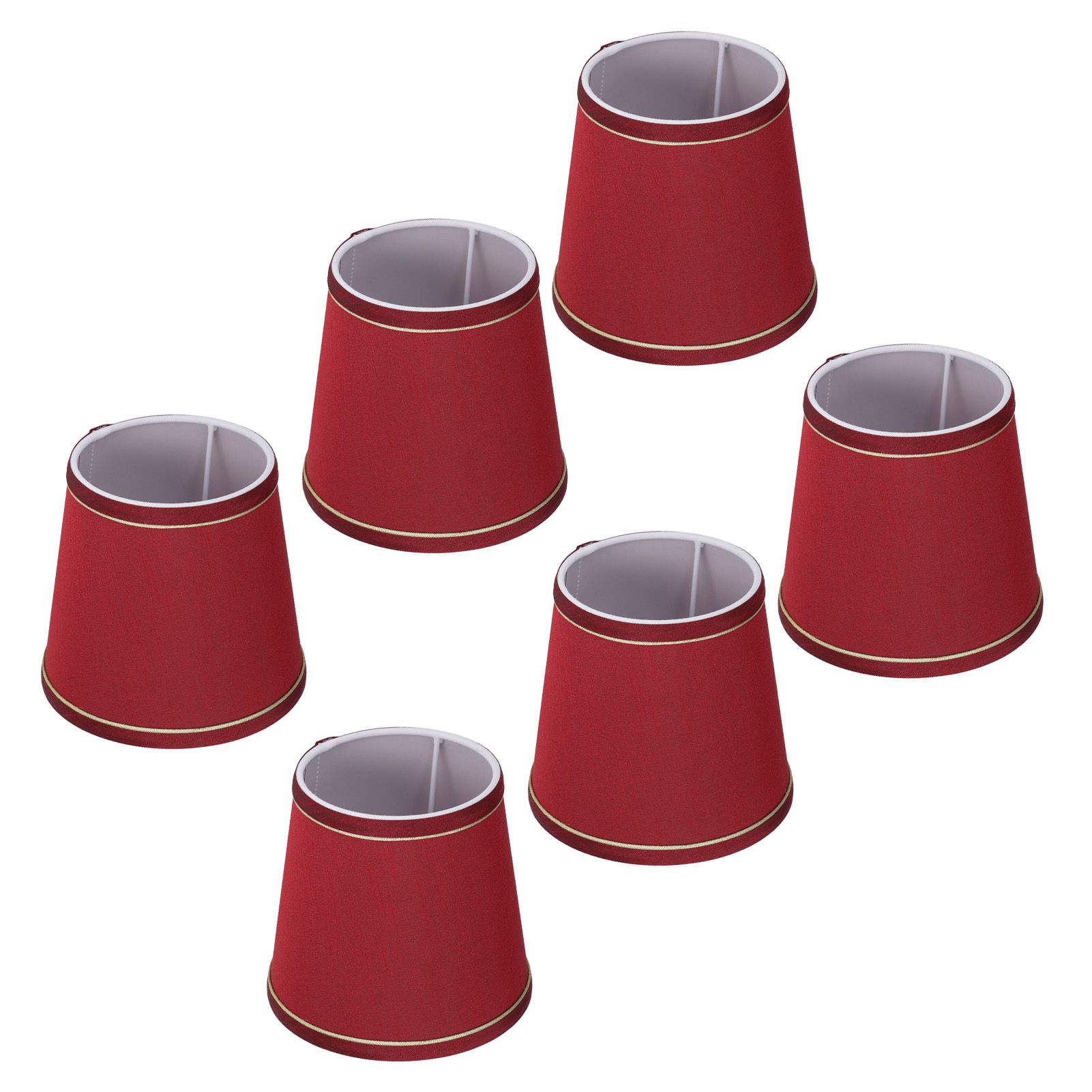 6PCS Fabric Lampshade Modern Simple Fabric Light Lampshade Phnom Penh Craftsmanship for E14 LampWine Red (PX43) - Image 8