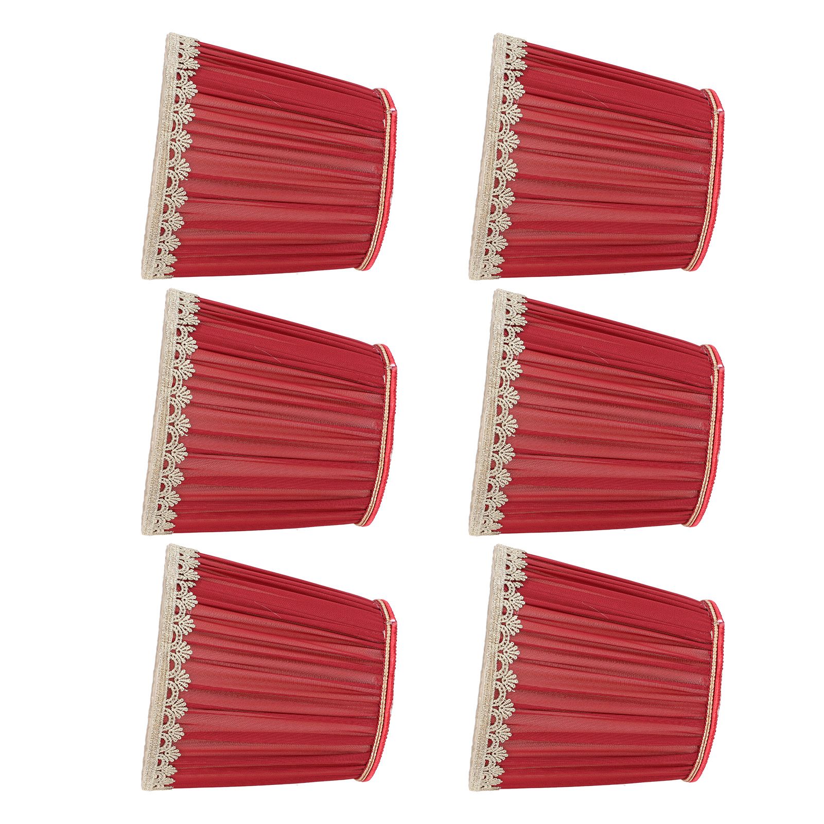 Small Lamp Shade Fabric Wine Red Golden Edge Lampshade for E14 Table Chandelier Wall Lamp - Image 7