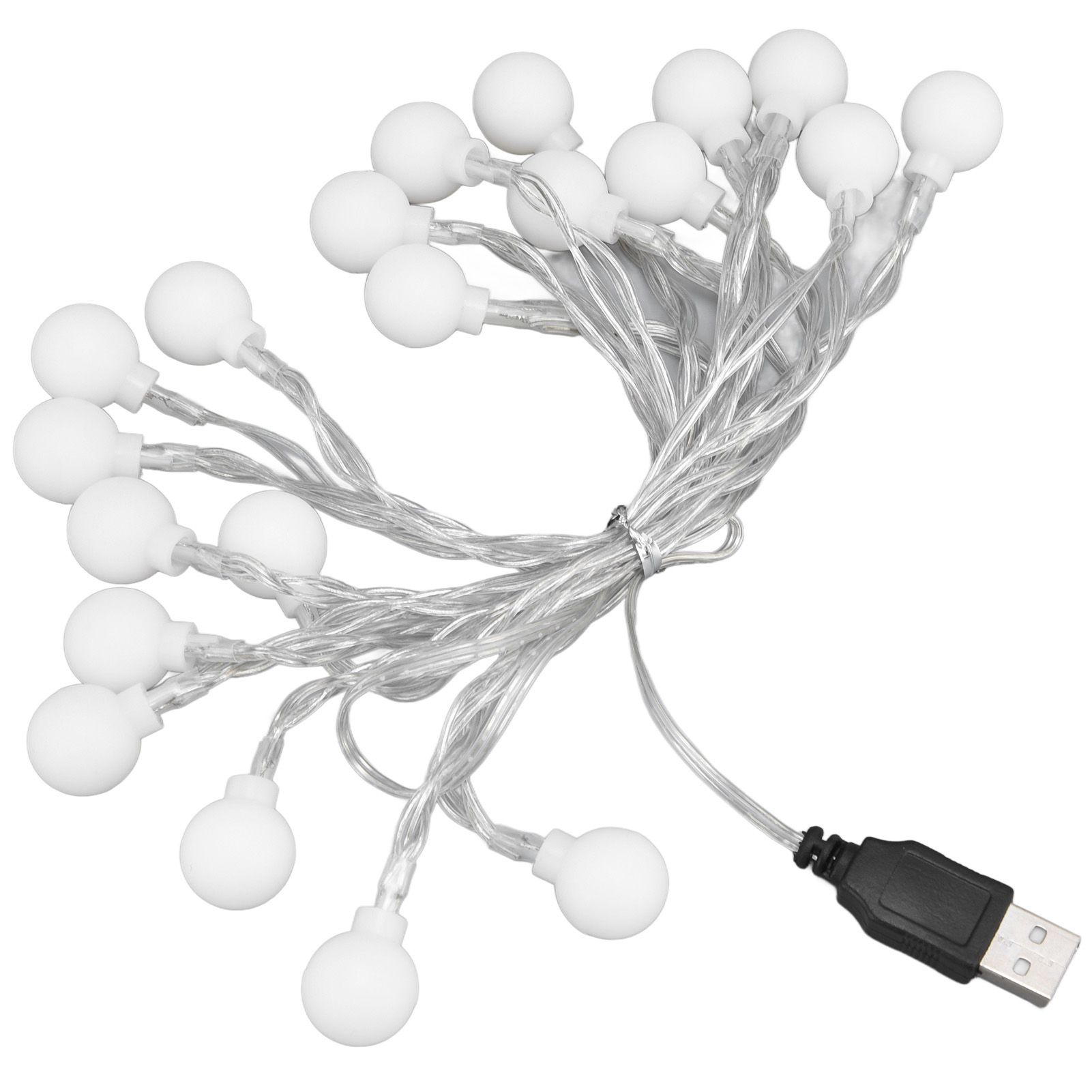 3 M 20LED String Lights LED Globe Outdoor Indoor String Lights for Girls Room Decoration Festive Birthday USB Power Supply - Image 1