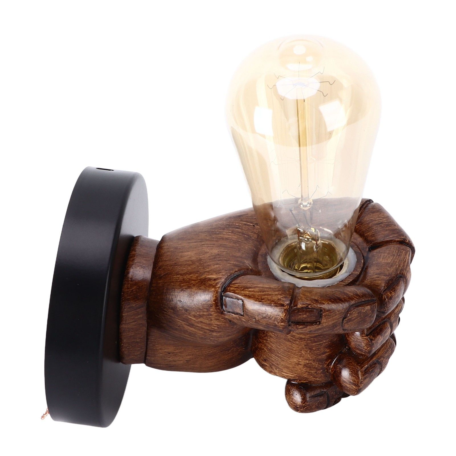 Wall Mounted Lamp Fist Shape Vintage Industrial Style Wall Sconce With Base Mount Connector for Bedroom Bar Cafe 220VLeft Hand - Image 8