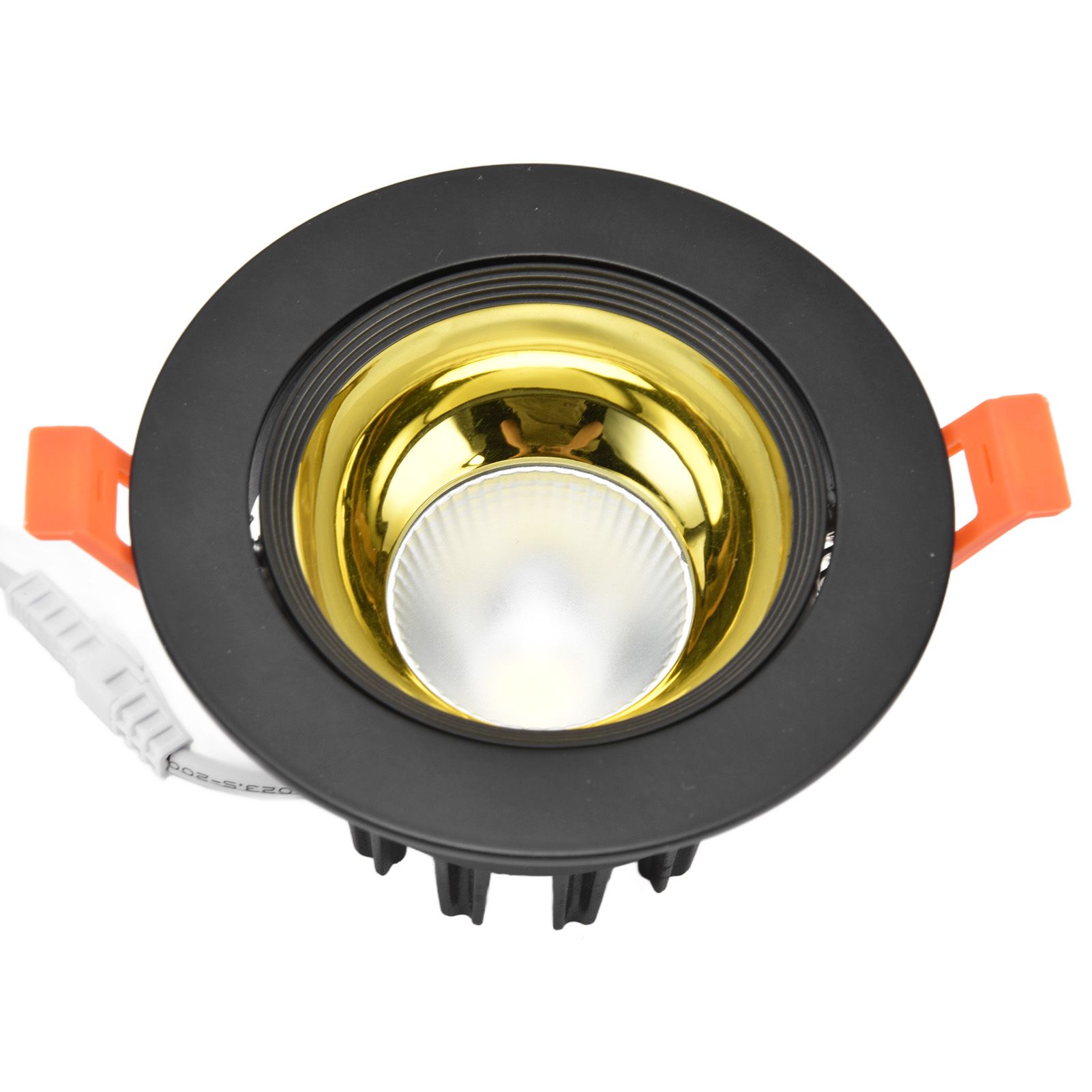 LED Downlight Aluminum Adjustable Angle Dustproof Ceiling Embedded Spotlight for Living Room Bedroom 100‑264VBlack Shell Golden Cup - Image 5