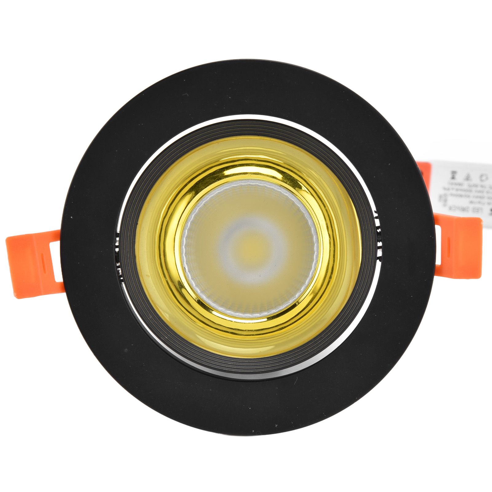 LED Downlight Aluminum Adjustable Angle Dustproof Ceiling Embedded Spotlight for Living Room Bedroom 100‑264VBlack Shell Golden Cup - Image 7