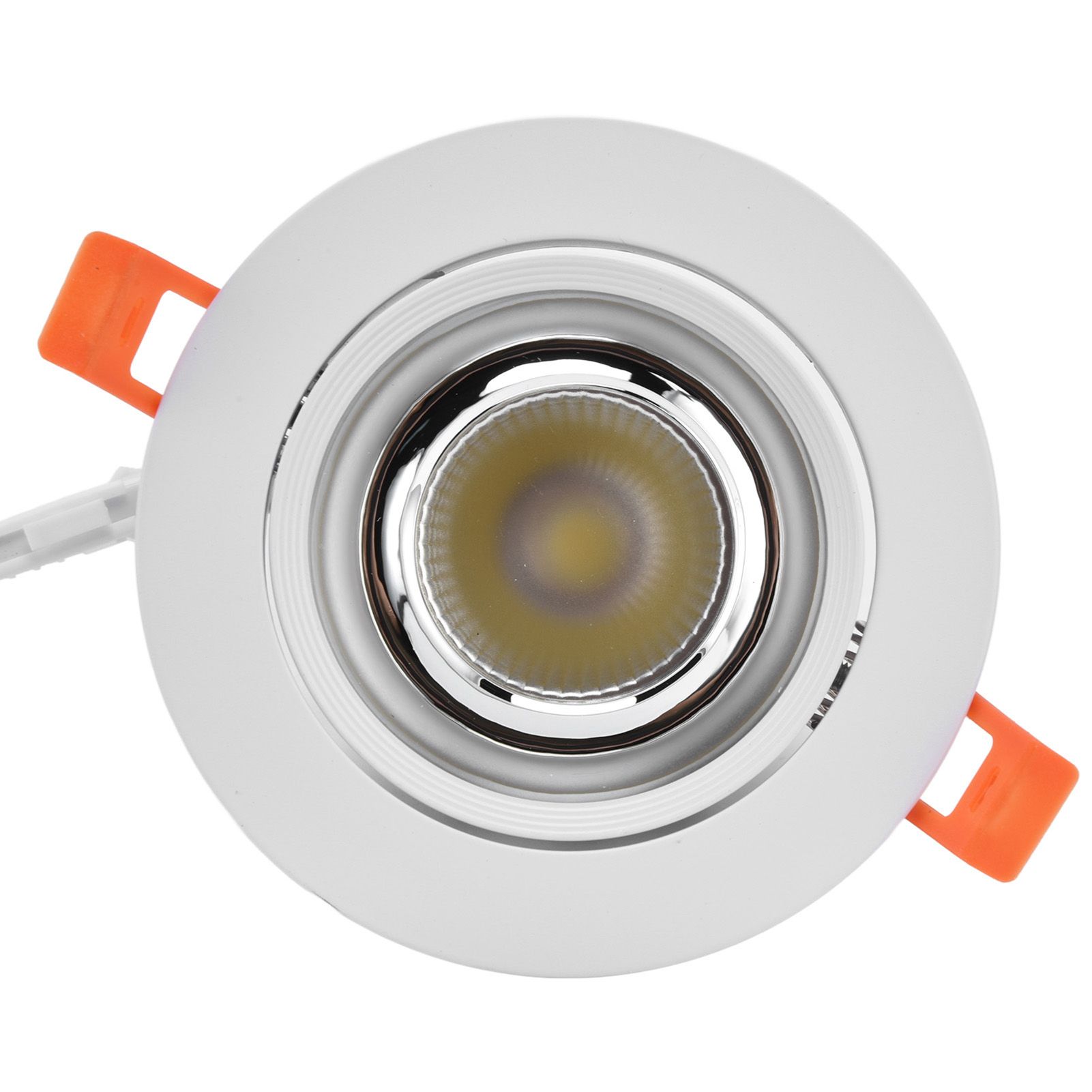 LED Downlight Aluminum Adjustable Angle Dustproof Ceiling Embedded Spotlight for Living Room Bedroom 100‑264VWhite Shell Silver Cup - Image 2