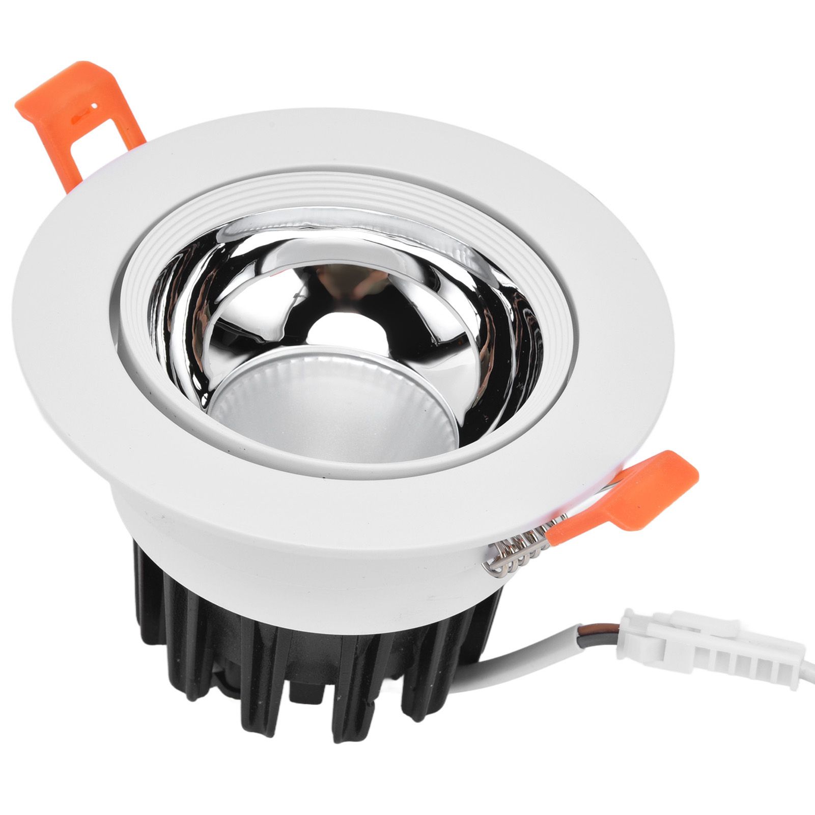 LED Downlight Aluminum Adjustable Angle Dustproof Ceiling Embedded Spotlight for Living Room Bedroom 100‑264VWhite Shell Silver Cup - Image 3