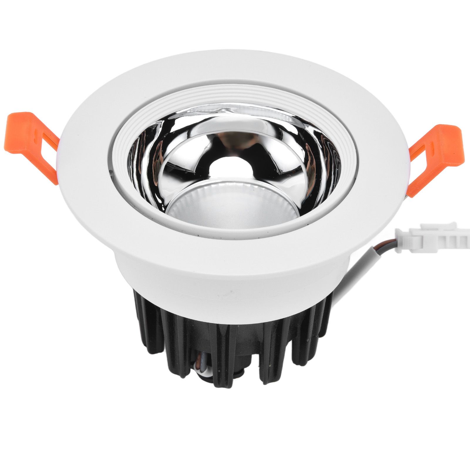 LED Downlight Aluminum Adjustable Angle Dustproof Ceiling Embedded Spotlight for Living Room Bedroom 100‑264VWhite Shell Silver Cup - Image 5