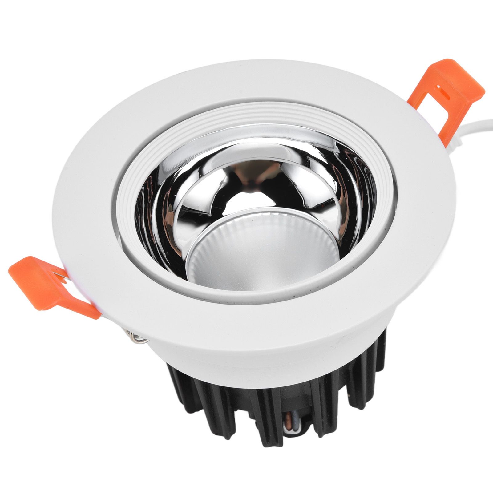 LED Downlight Aluminum Adjustable Angle Dustproof Ceiling Embedded Spotlight for Living Room Bedroom 100‑264VWhite Shell Silver Cup - Image 6