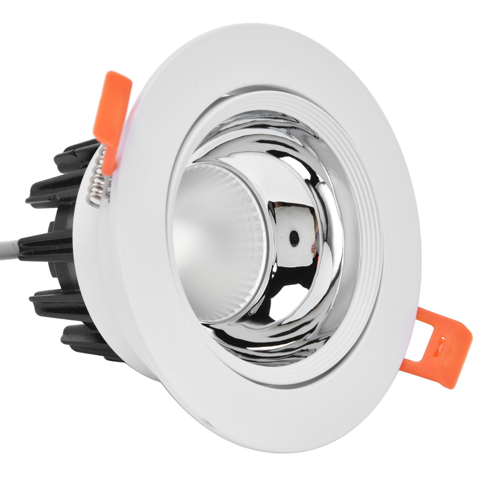 LED Downlight Aluminum Adjustable Angle Dustproof Ceiling Embedded Spotlight for Living Room Bedroom 100‑264VWhite Shell Silver Cup - Image 7