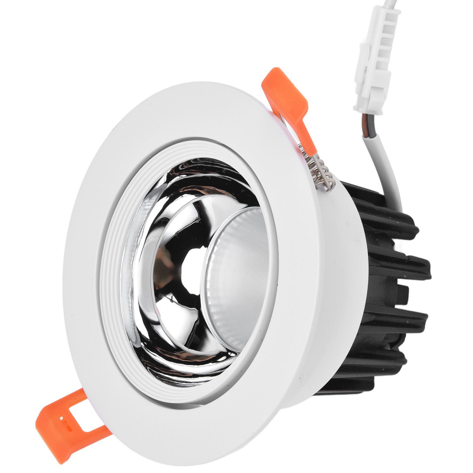 LED Downlight Aluminum Adjustable Angle Dustproof Ceiling Embedded Spotlight for Living Room Bedroom 100‑264VWhite Shell Silver Cup - Image 8
