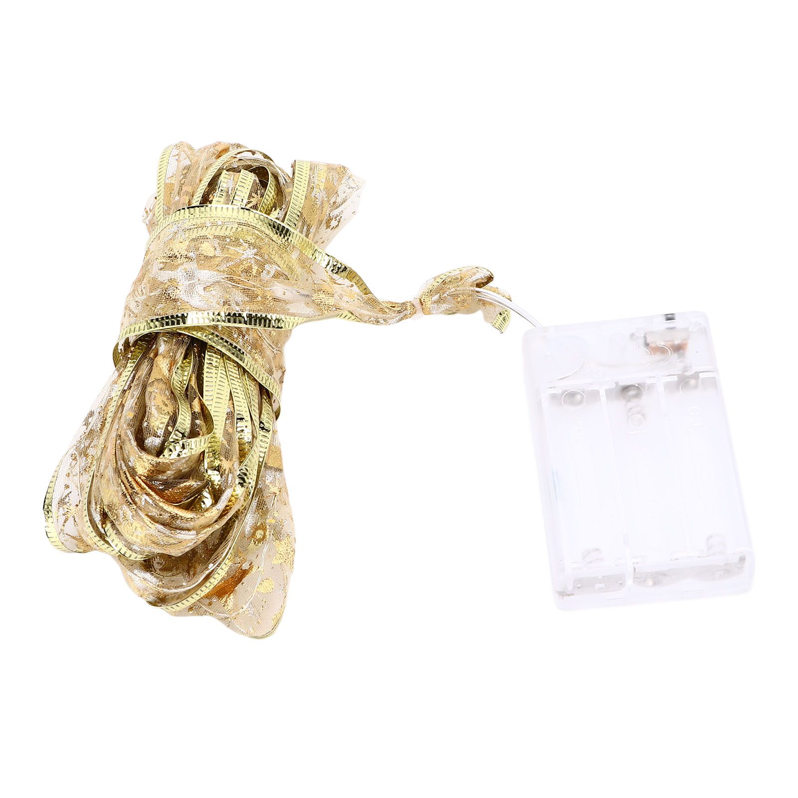 13.12ft Christmas Light Ribbon LED Christmas Tree Gold Transparent Ribbon Light for Festival DecorationWarm White Light - Image 3