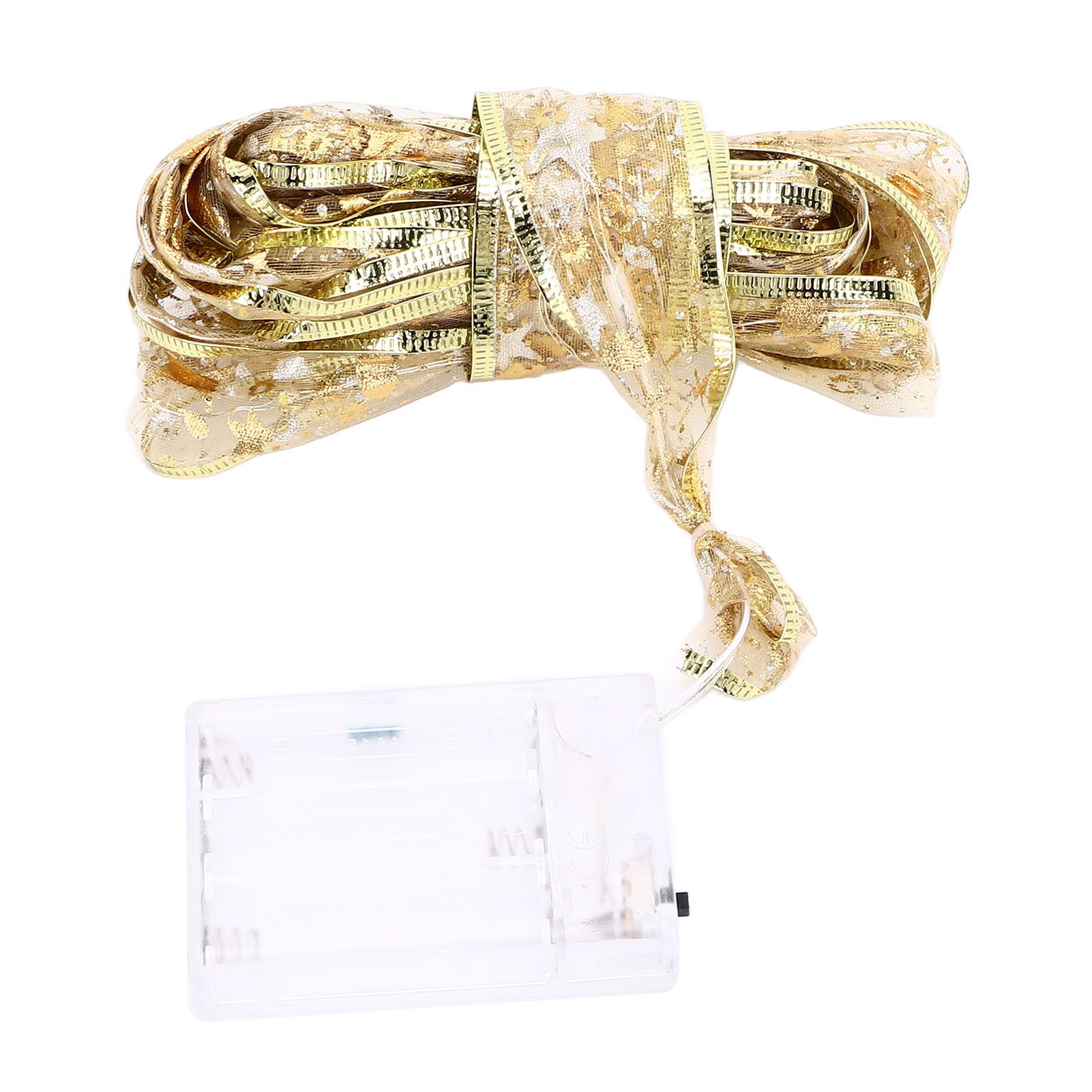 13.12ft Christmas Light Ribbon LED Christmas Tree Gold Transparent Ribbon Light for Festival DecorationWarm White Light - Image 4