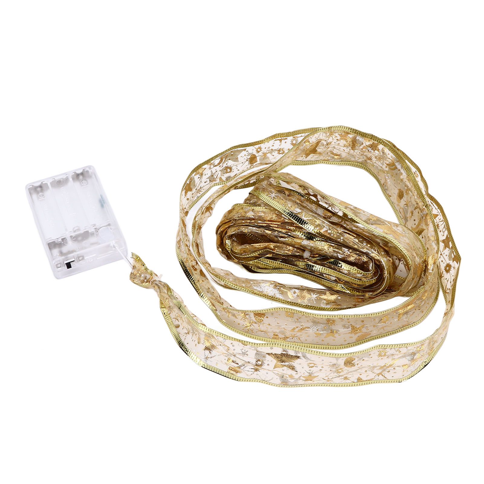 13.12ft Christmas Light Ribbon LED Christmas Tree Gold Transparent Ribbon Light for Festival DecorationWarm White Light - Image 5