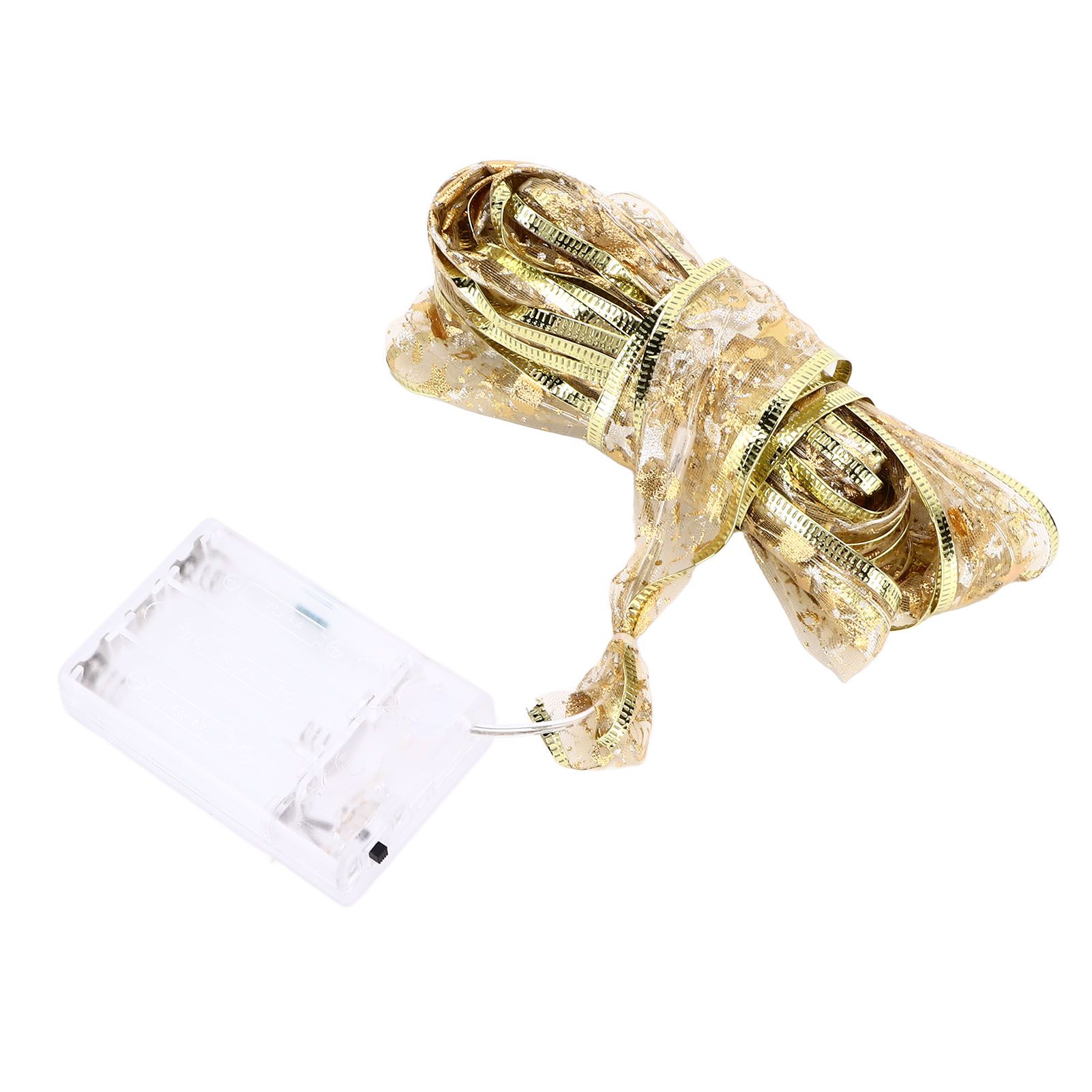 13.12ft Christmas Light Ribbon LED Christmas Tree Gold Transparent Ribbon Light for Festival DecorationWarm White Light - Image 6