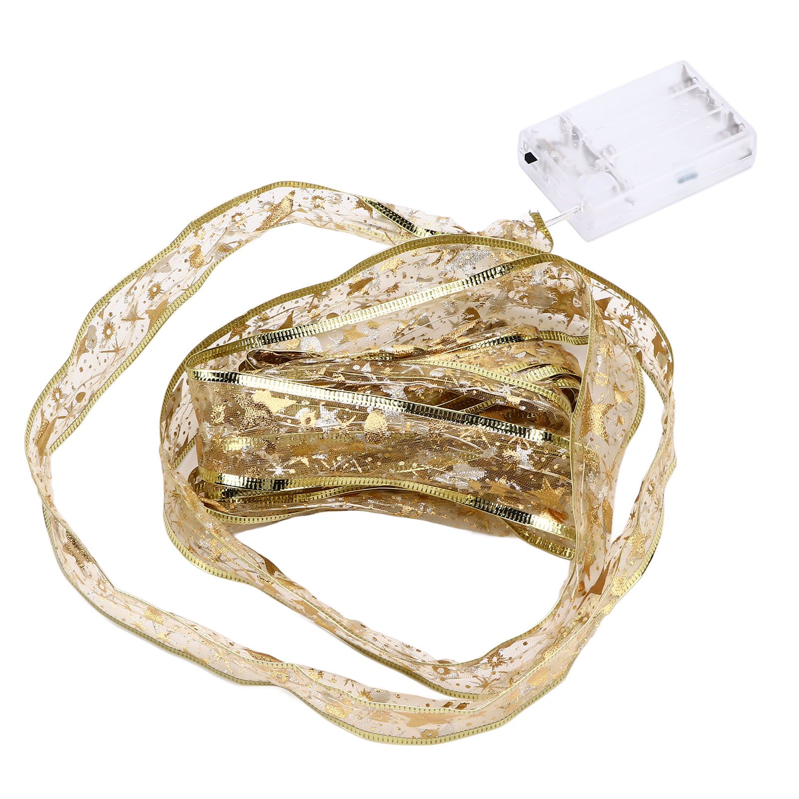 13.12ft Christmas Light Ribbon LED Christmas Tree Gold Transparent Ribbon Light for Festival DecorationWarm White Light - Image 7