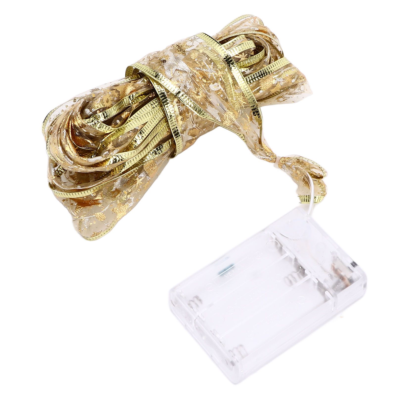 13.12ft Christmas Light Ribbon LED Christmas Tree Gold Transparent Ribbon Light for Festival DecorationWarm White Light - Image 8