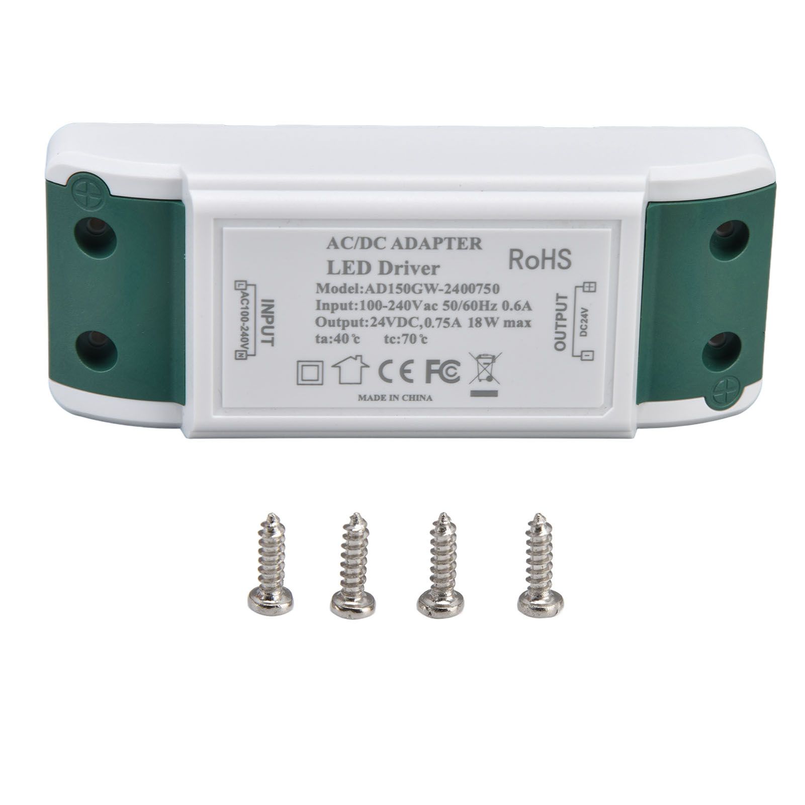 LED Driver 24V DC 0.75A 18W Quiet Operation Constant Current 24V Transformer for LED Strip Lights AC100‑240V - Image 1