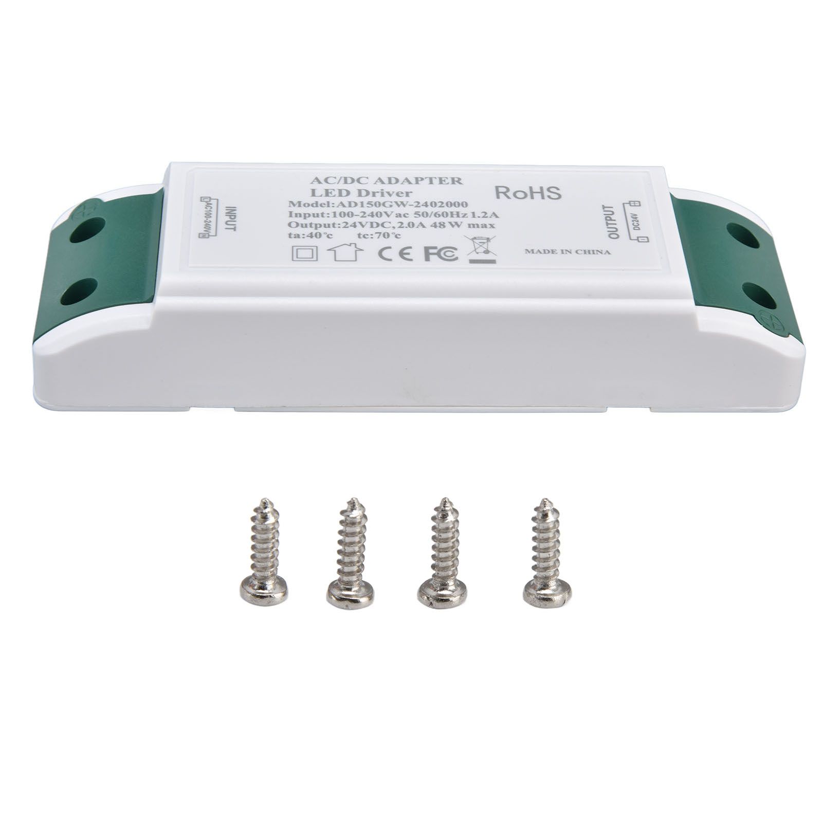 LED Transformer 24V DC 2A 48W Constant Current LED Power Supply Driver for Home and Office AC100‑240V - Image 1
