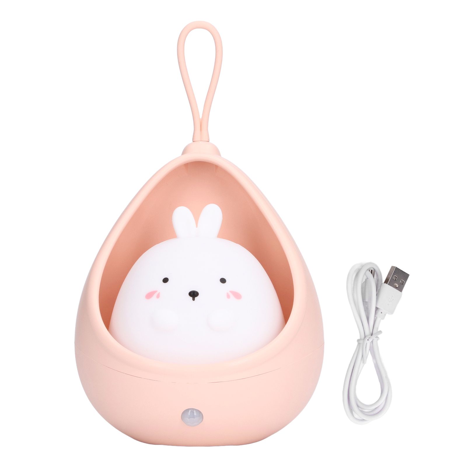 Night Light White Bunny Shape LED Kids Induction Night Lamp with USB Cable for Children's Room Bedroom - Image 1