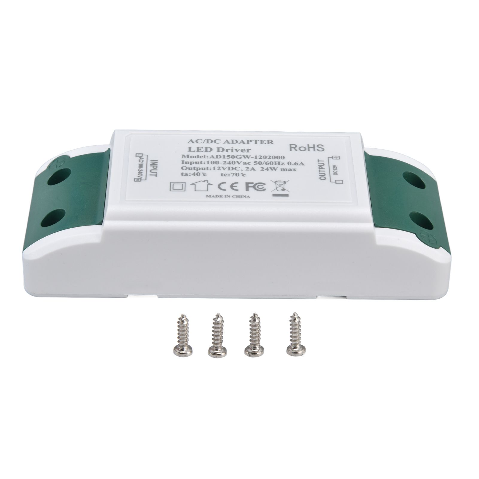LED Driver 12V DC 24W 2A LED Power Transformer for LED Strip Light and Cabinet Light AC100‑240V - Image 1
