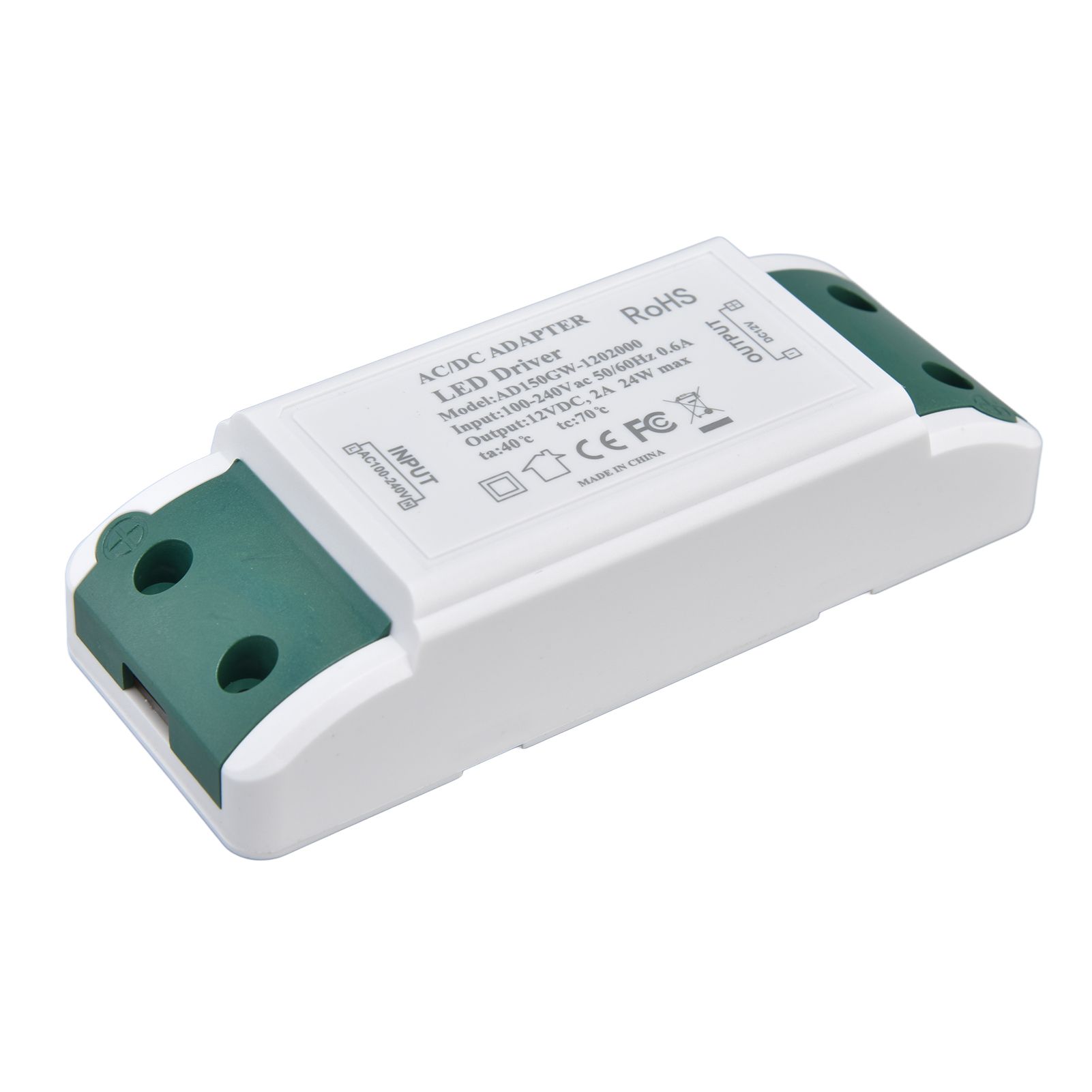 LED Driver 12V DC 24W 2A LED Power Transformer for LED Strip Light and Cabinet Light AC100‑240V - Image 2