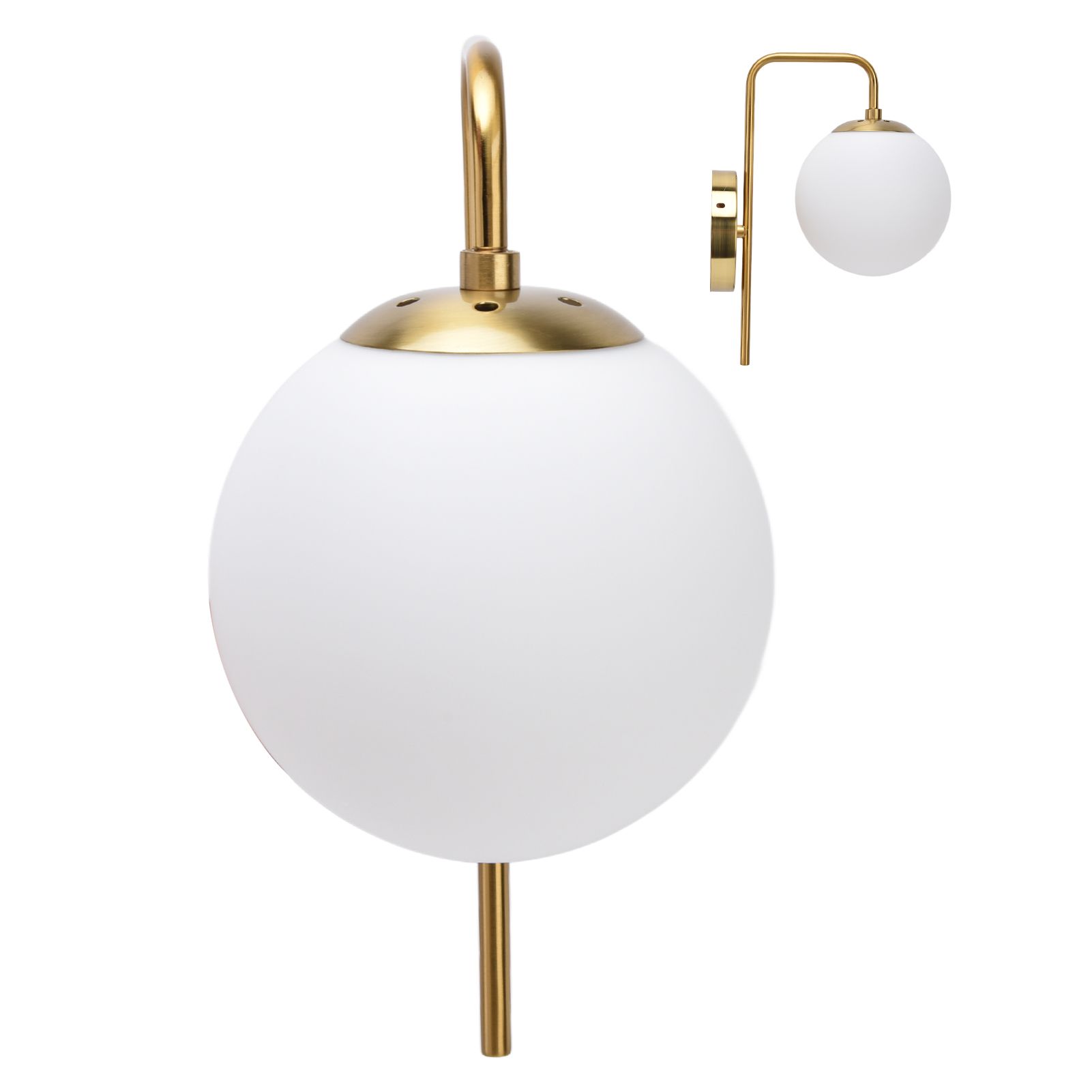 Nordic Modern E27 Glass Ball LED Wall Light Frosted Texture Round Bedroom Wall Lamp 110‑240V - Image 7