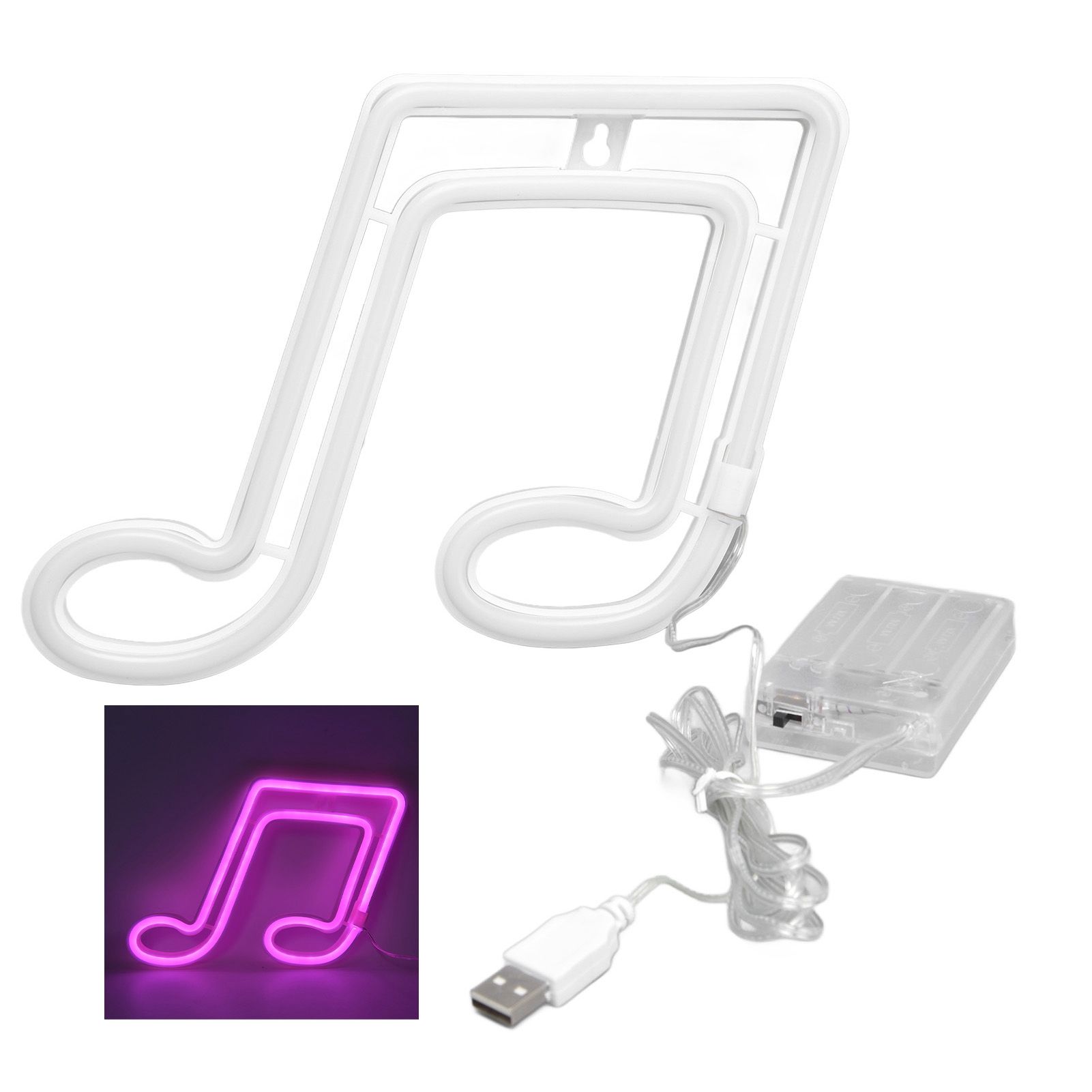 LED Neon Light Music Note Neon Night Light Concert Wall Lamp Party Wall Hanging Neon LampPink Light - Image 1