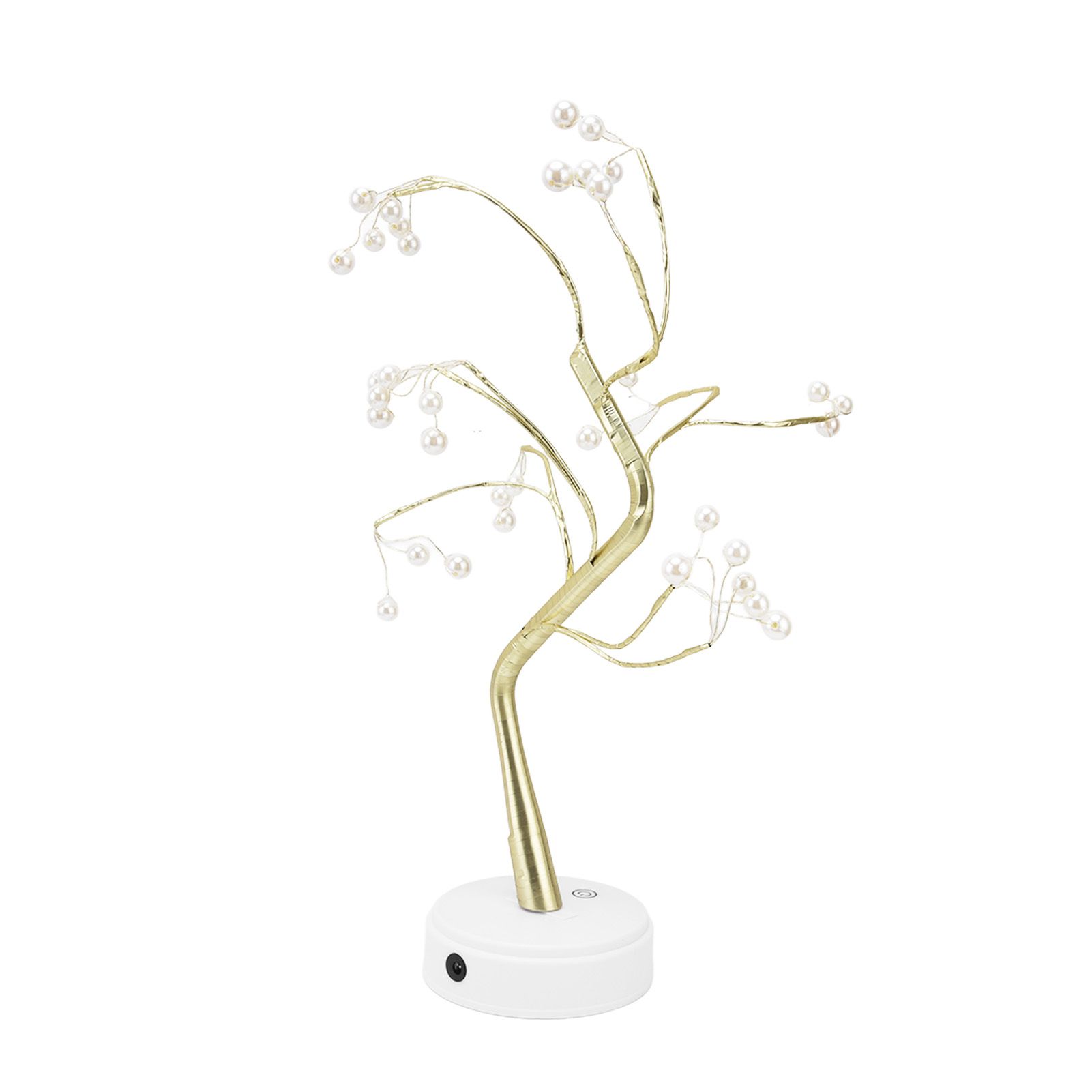 Tabletop Bonsai Tree Lamp Adjustable Safe Use Stable Night Light with Copper Wire USB Cable for Home Christmas Office36L Pearl Warm Light - Image 4